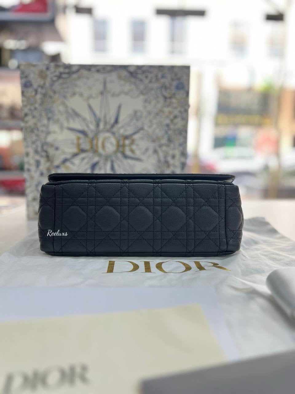 DIOR Black Caro Medium Crossbody Bag For Lady - Full Set