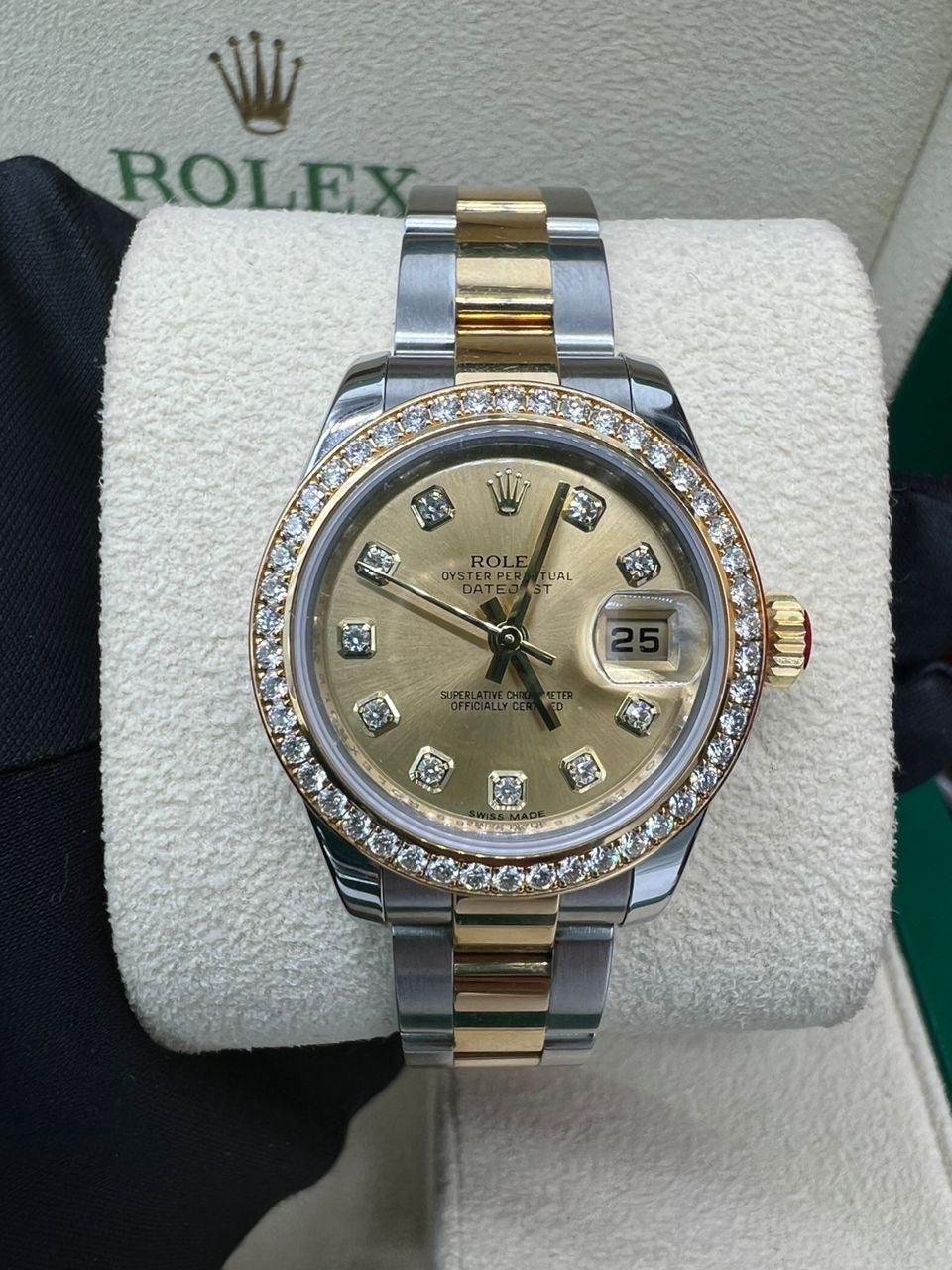 ROLEX Lady-Datejust
26mm Factory Champagne Diamond Dial Original Diamond - Reeluxs