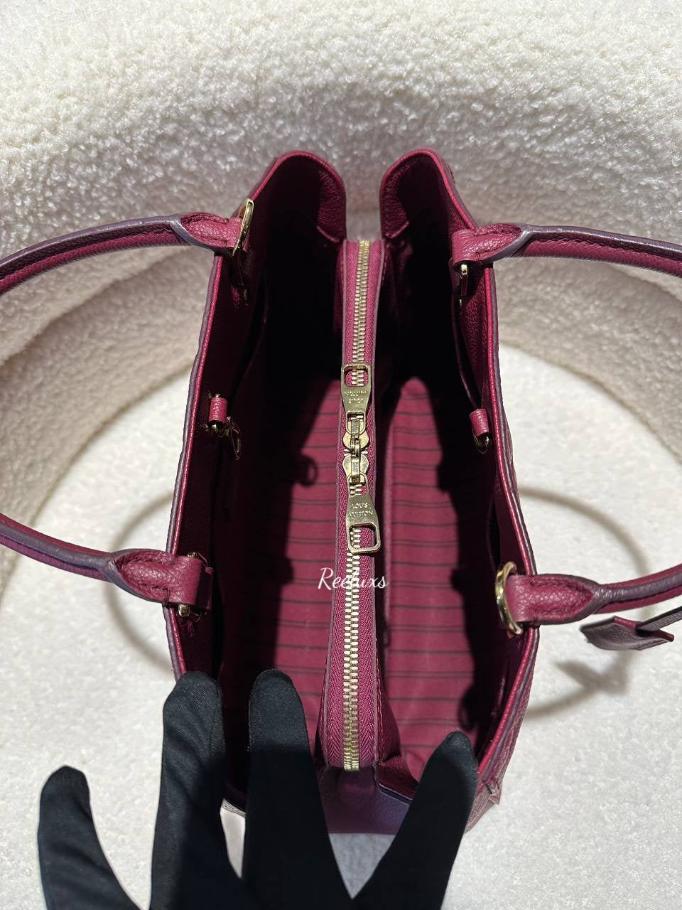 LOUIS VUITTON LV Monogram Montaigne MM Leather Hand Bag / Shoulder Bag