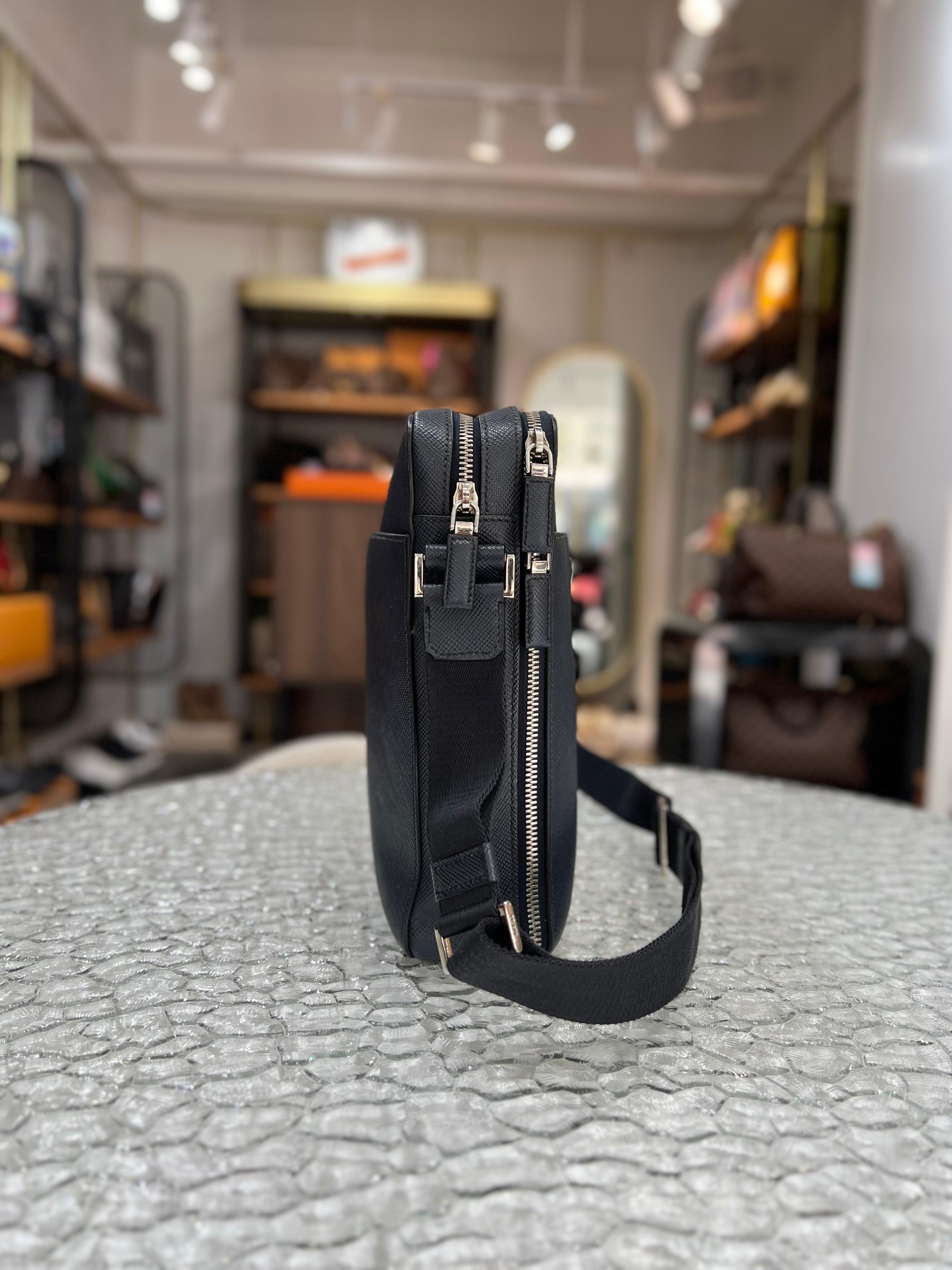 PRADA Blue Leather Men’s Crossbody & Sling Bag - Reeluxs