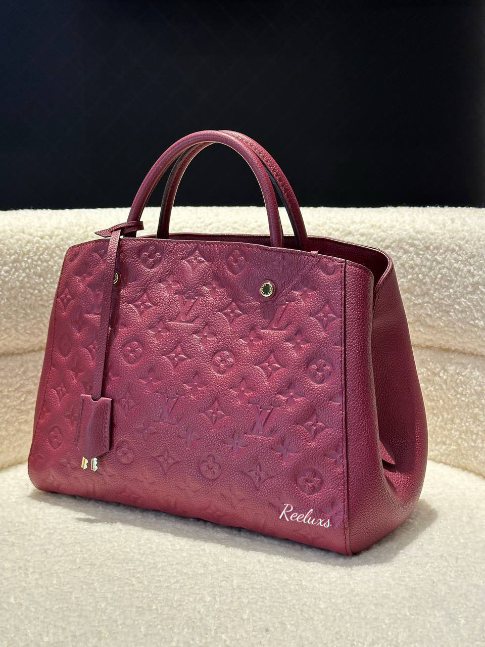LOUIS VUITTON LV Monogram Montaigne MM Leather Hand Bag / Shoulder Bag