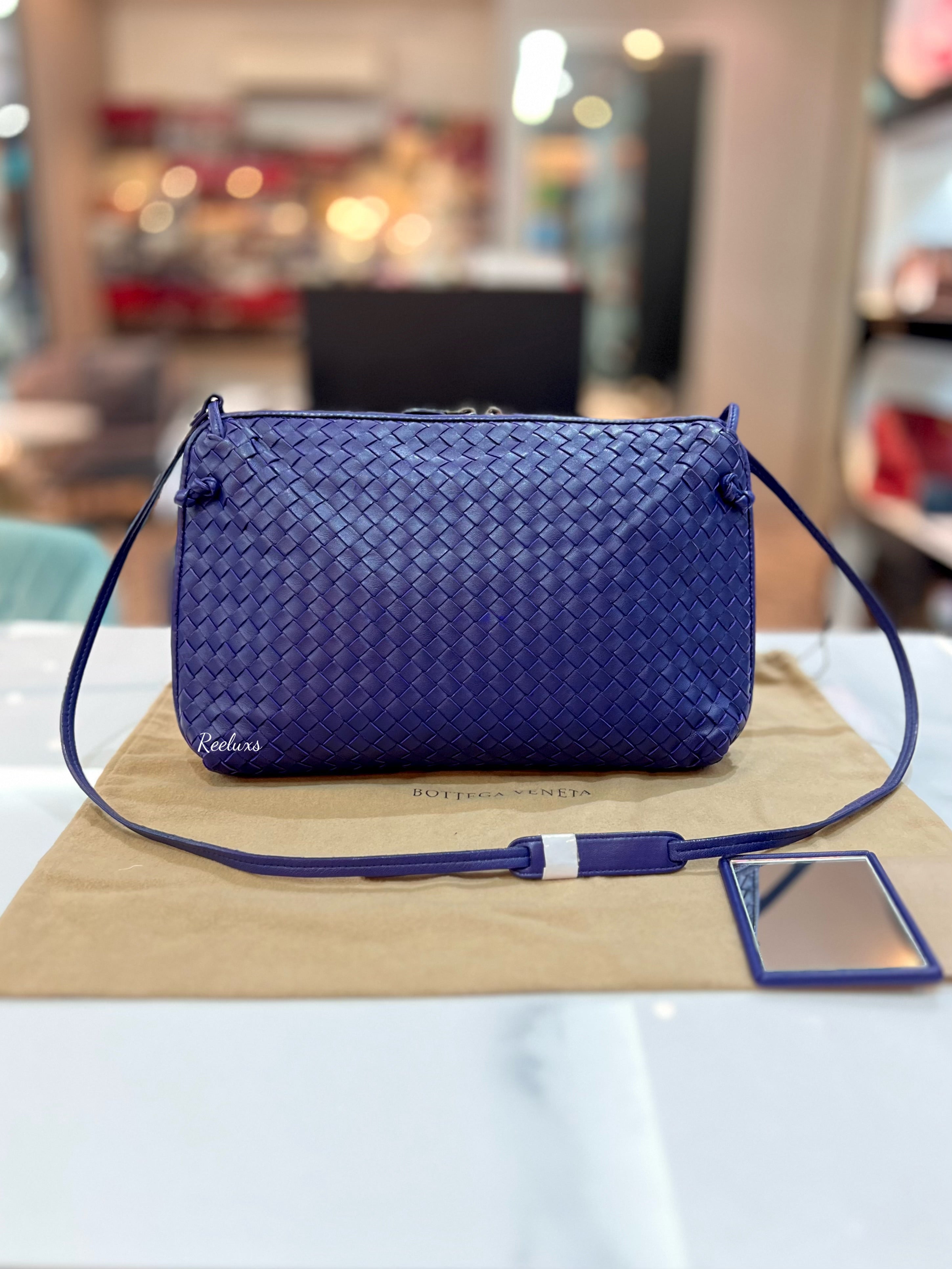 BOTTEGA VENETA Dark Purple Nodini intrecciato Shoulder Bag