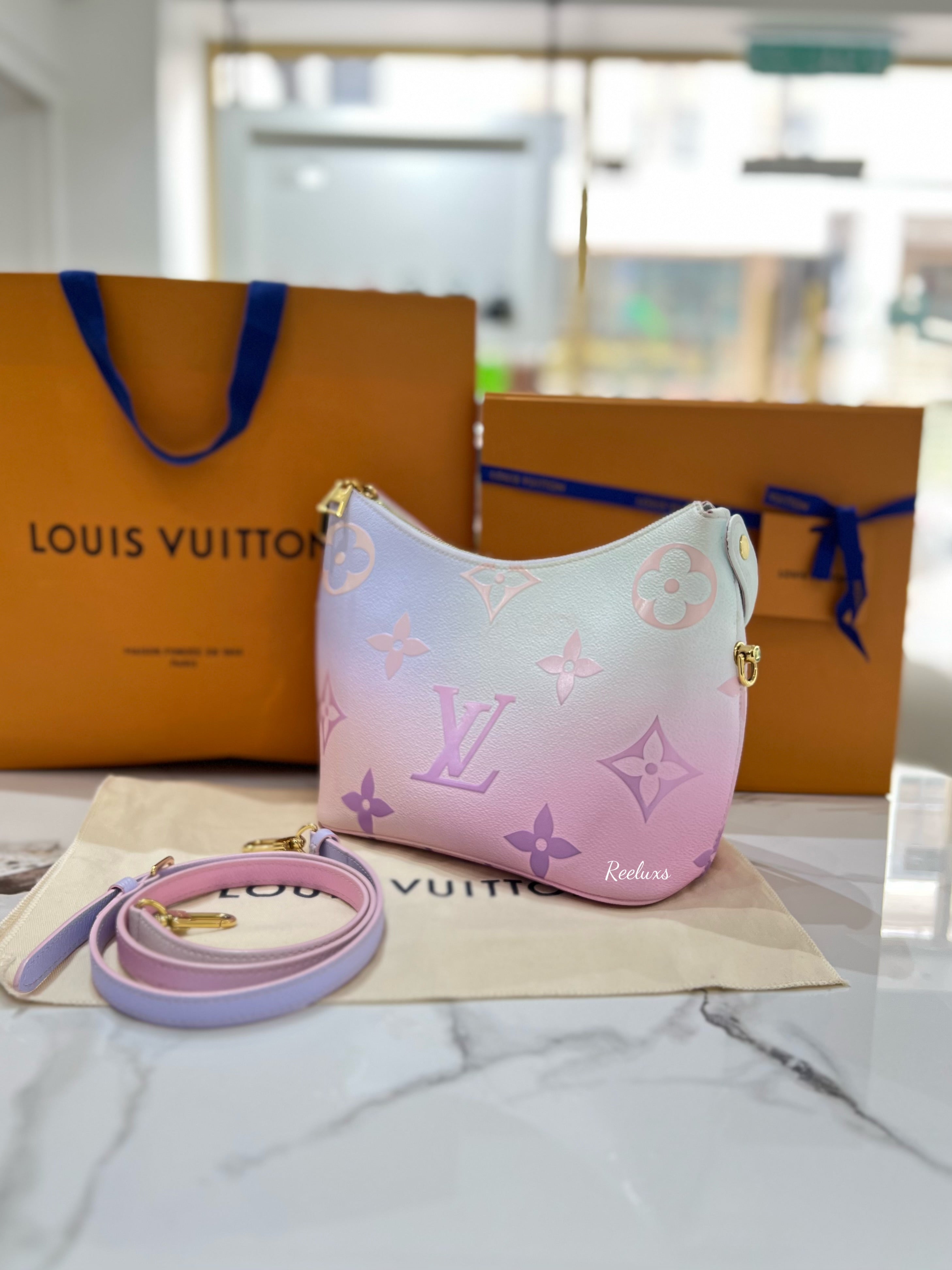 FULL SET 2022 LOUIS VUITTON LV Monogram Giant Spring In The City Marshmallow Hobo PM Sunrise Pastel Handbag / Shoulder Bag ( 2 - Way )