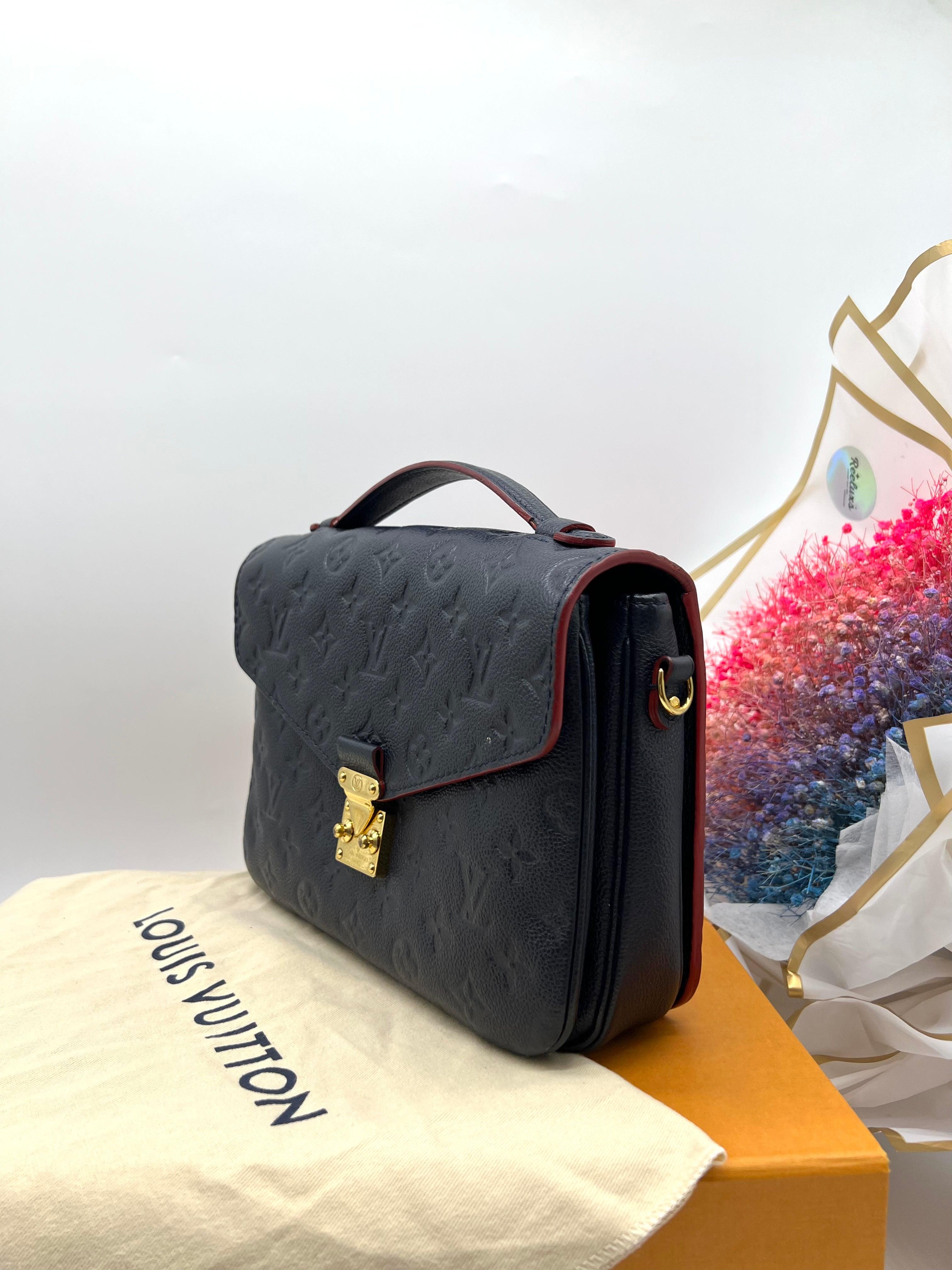 LOUIS VUITTON Monogram Implant Pochette Metis MM Handbag Shoulder Bag Marine Rouge M44071 - Reeluxs