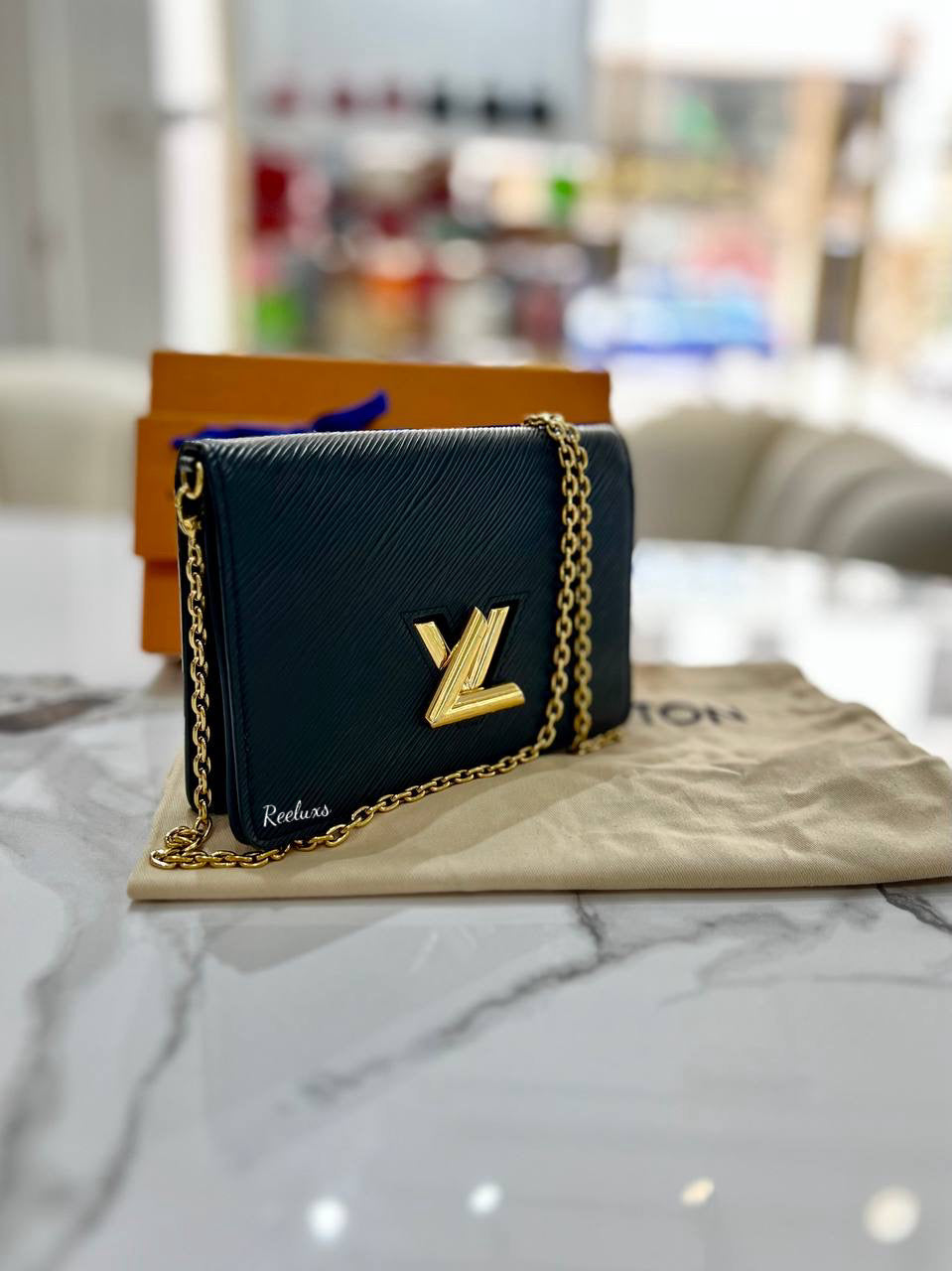 FULL SET LOUIS VUITTON LV Twist Belt Wallet on Chain Epi Leather WOC ( NFC )