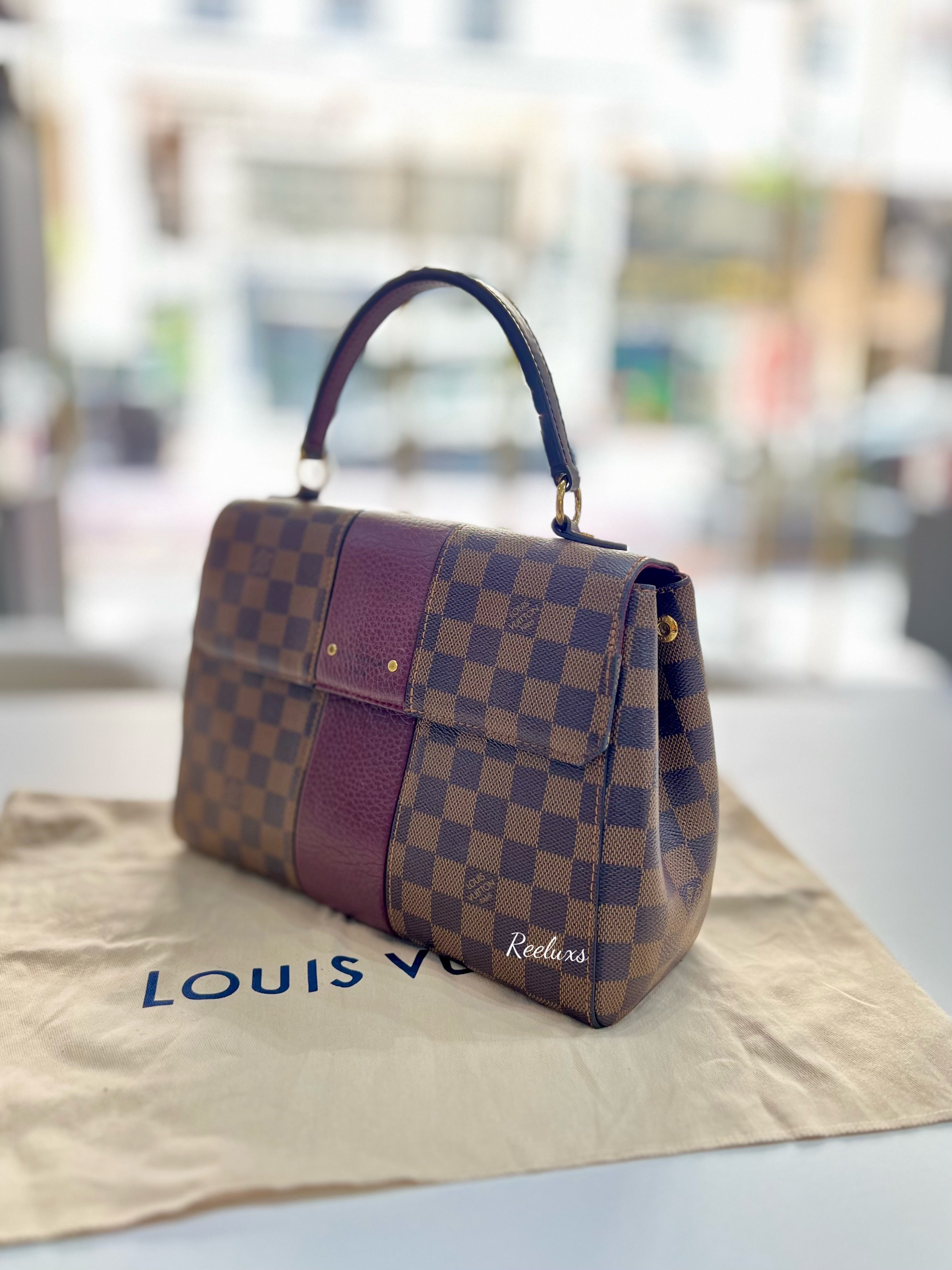 LOUIS VUITTON LV Bordeaux Damier Ebene Canvas Bond Street Handbag / Shoulder Bag