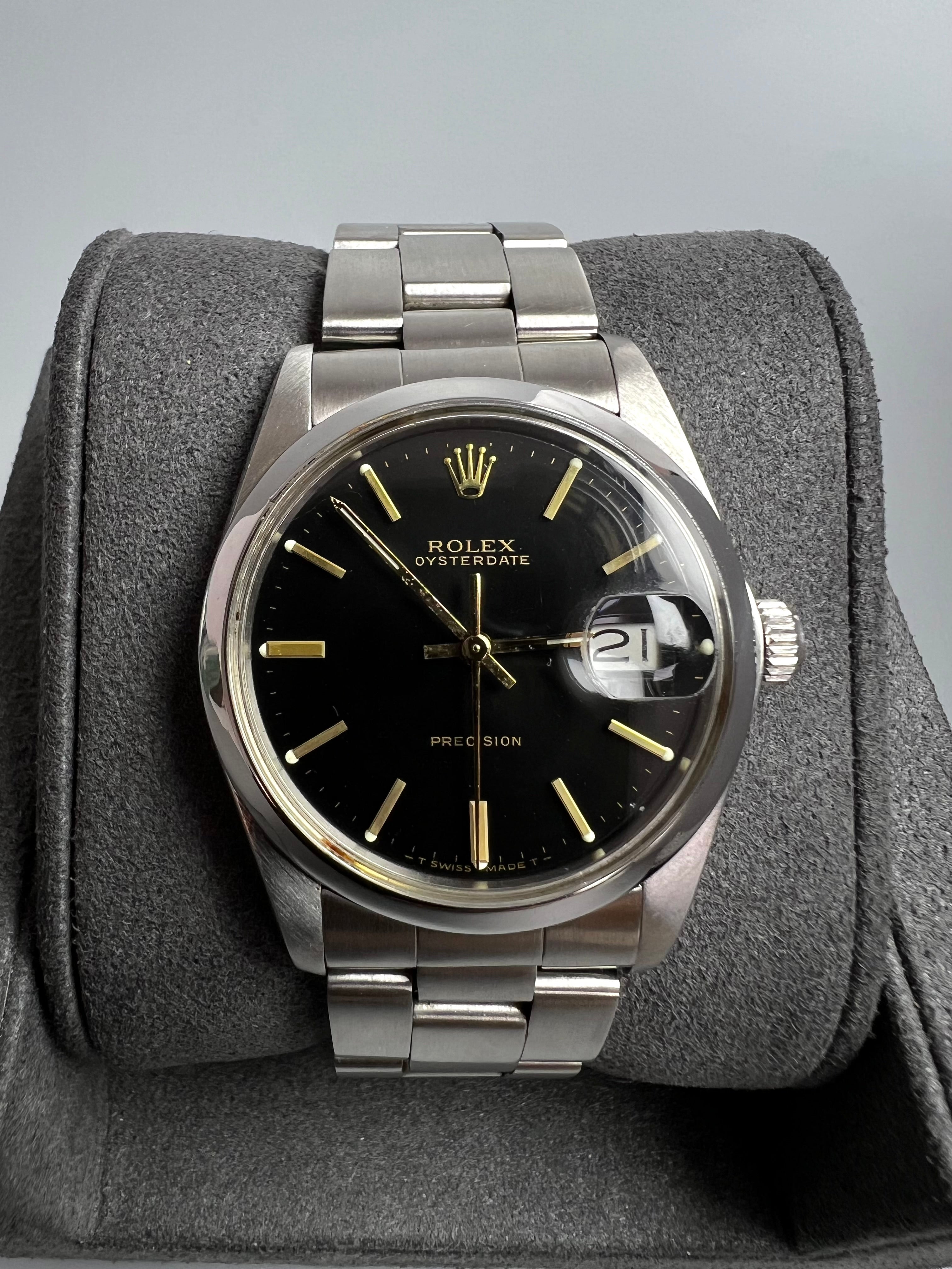 ROLEX Oysterdate Precision Black Dial 34mm Unisex Watch