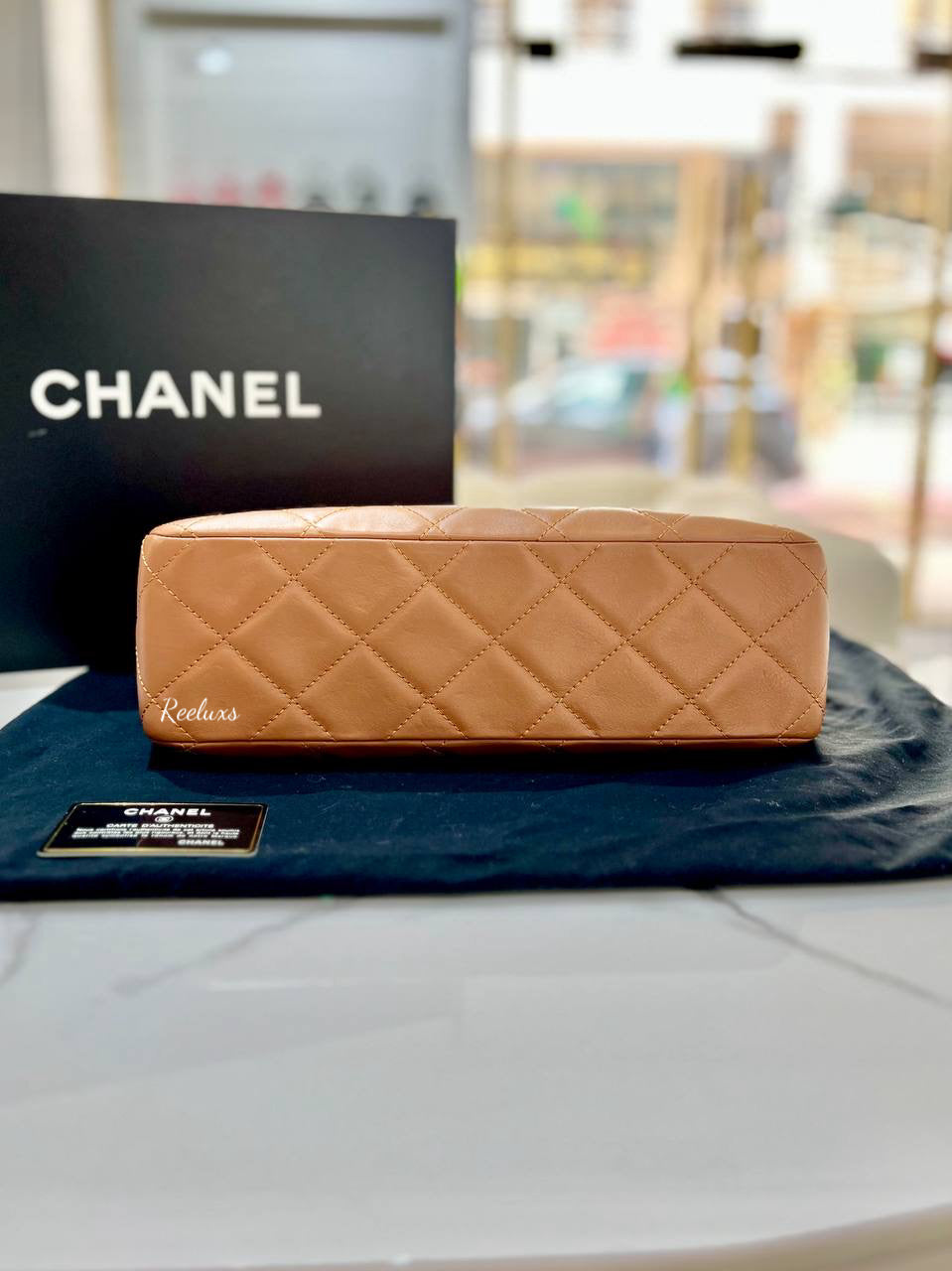 FULLSET CHANEL Brown Quilted Leather Vintage Tote Shoulder Bag