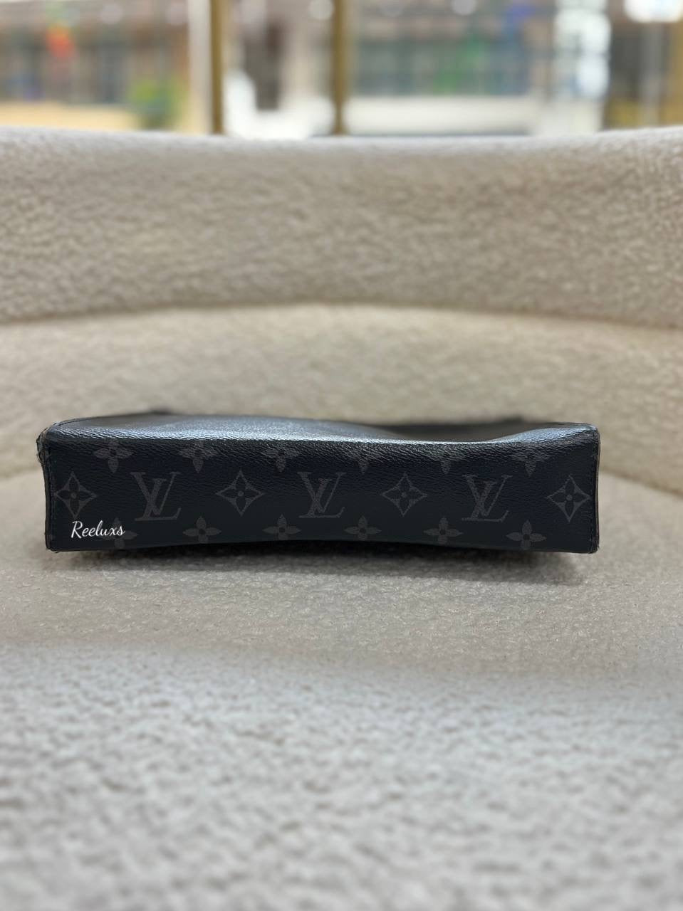 LOUIS VUITTON LV Monogram Eclipse Pochette Voyage MM Cluth Bag