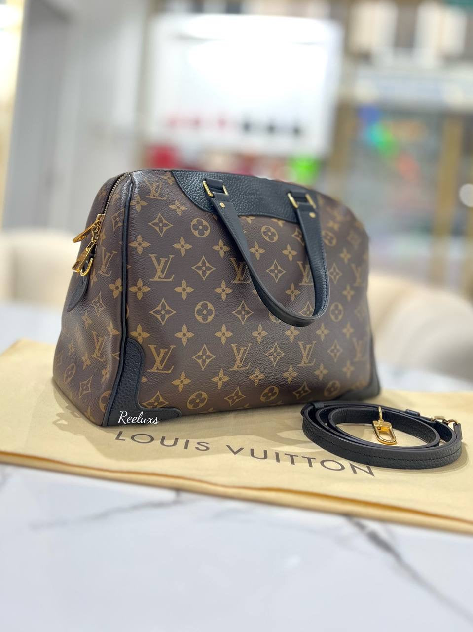 LOUIS VUITTON LV Black Monogram Canvas Retiro NM Bag