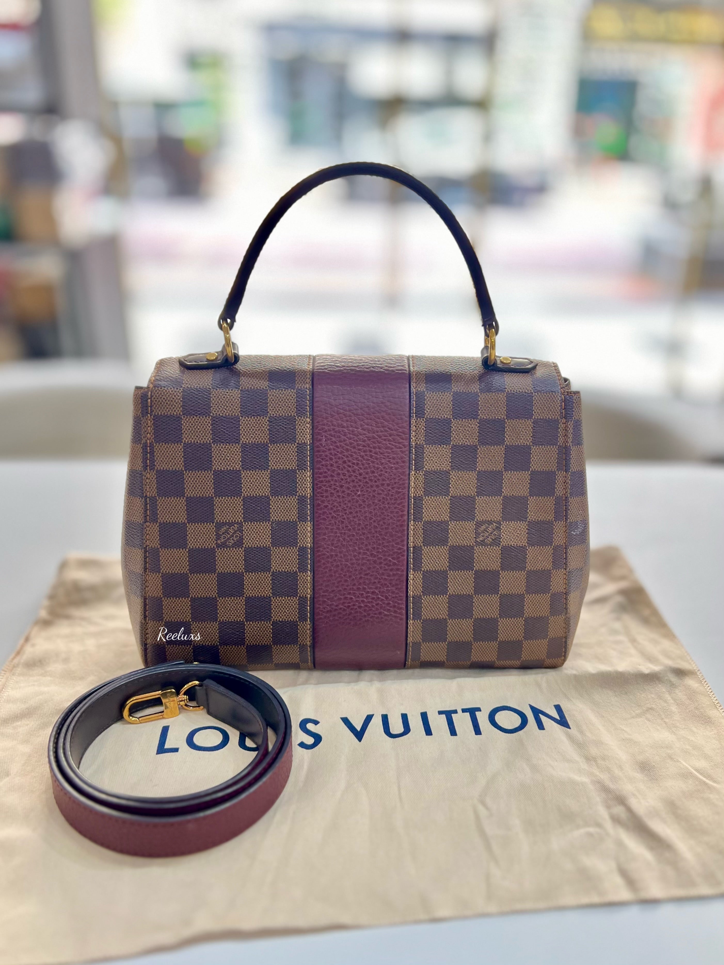 LOUIS VUITTON LV Bordeaux Damier Ebene Canvas Bond Street Handbag / Shoulder Bag