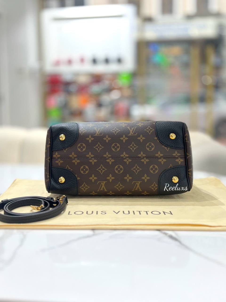 LOUIS VUITTON LV Black Monogram Canvas Retiro NM Bag