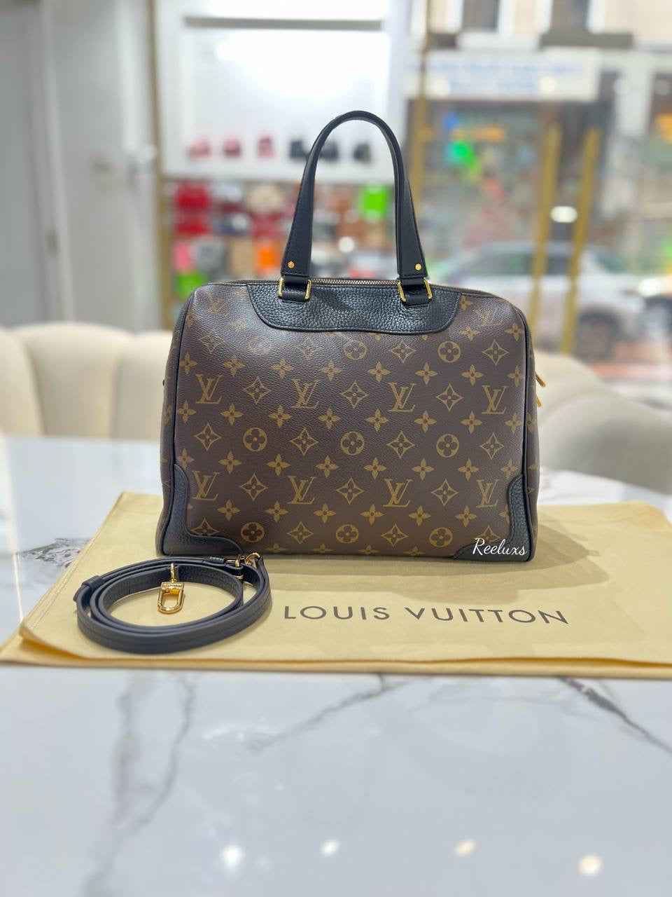 LOUIS VUITTON LV Black Monogram Canvas Retiro NM Bag