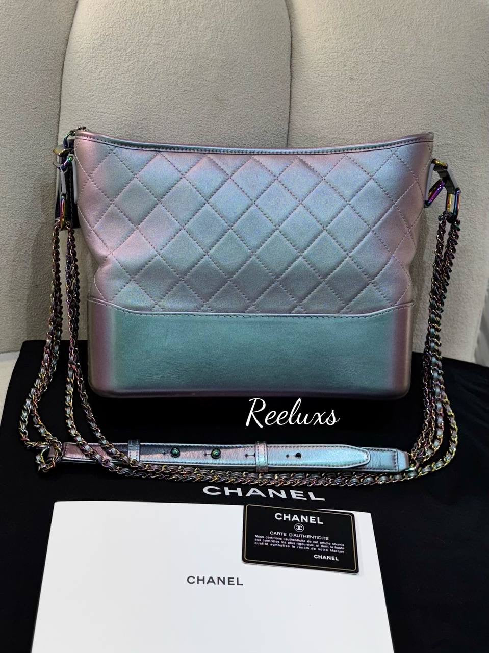 CHANEL Gabrielle  Hobo Iridescent Rainbow Shoulder Bag