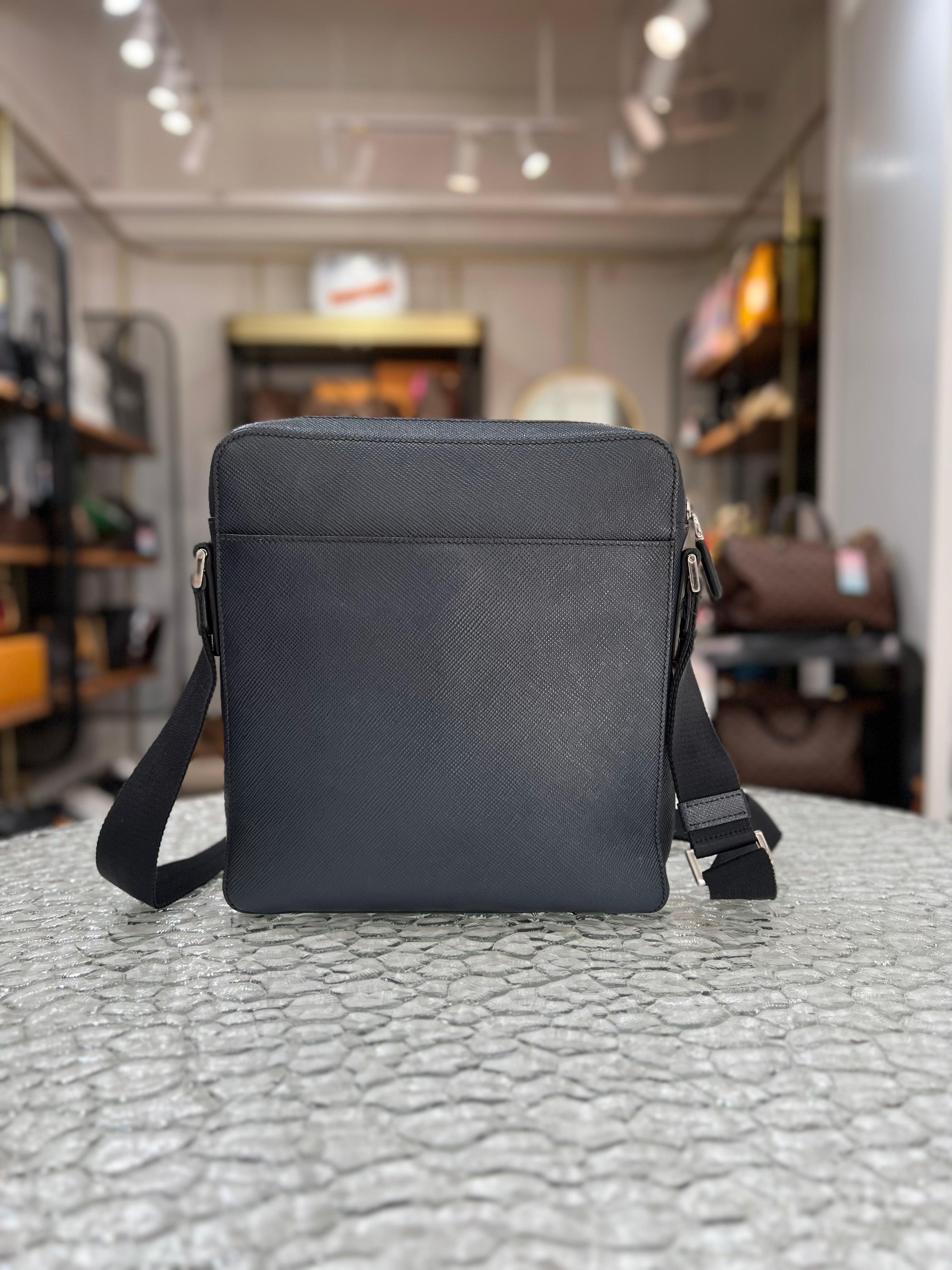 PRADA Blue Leather Men’s Crossbody & Sling Bag - Reeluxs
