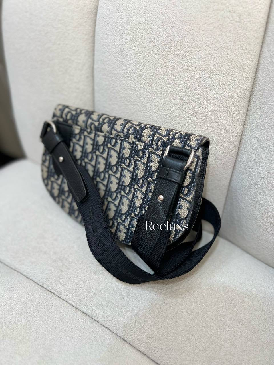 CHRISTIAN DIOR Saddle Oblique Jacquard Canvas Messenger Bag