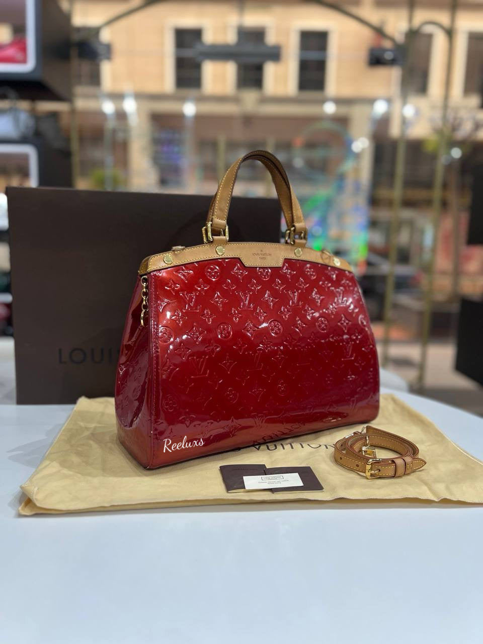 LOUIS VUITTON LV Monogram Vernis Brea MM Satchel Handbag / Shoulder Bag