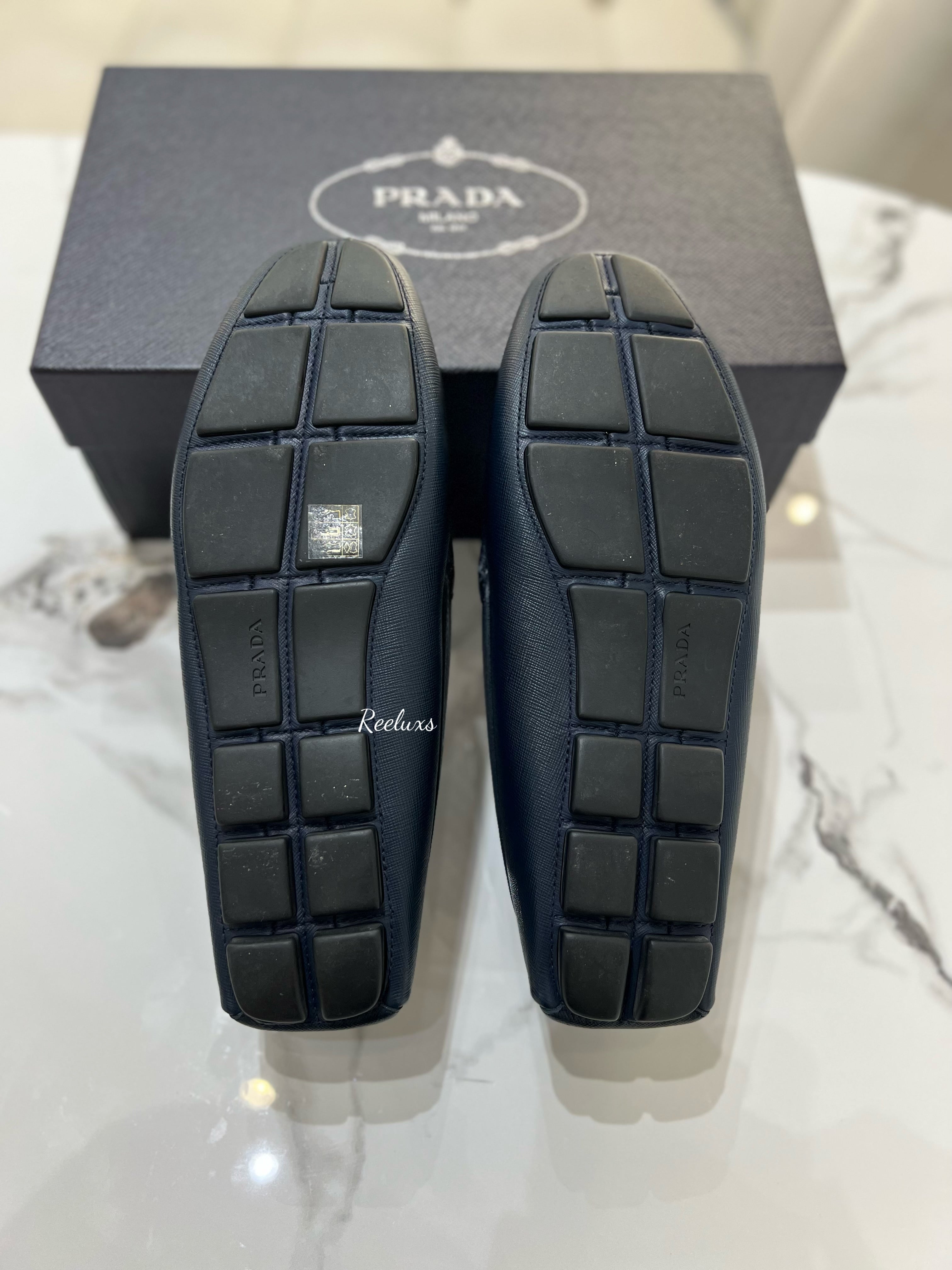 PRADA Men's Saffiano Leather Driver Loafer