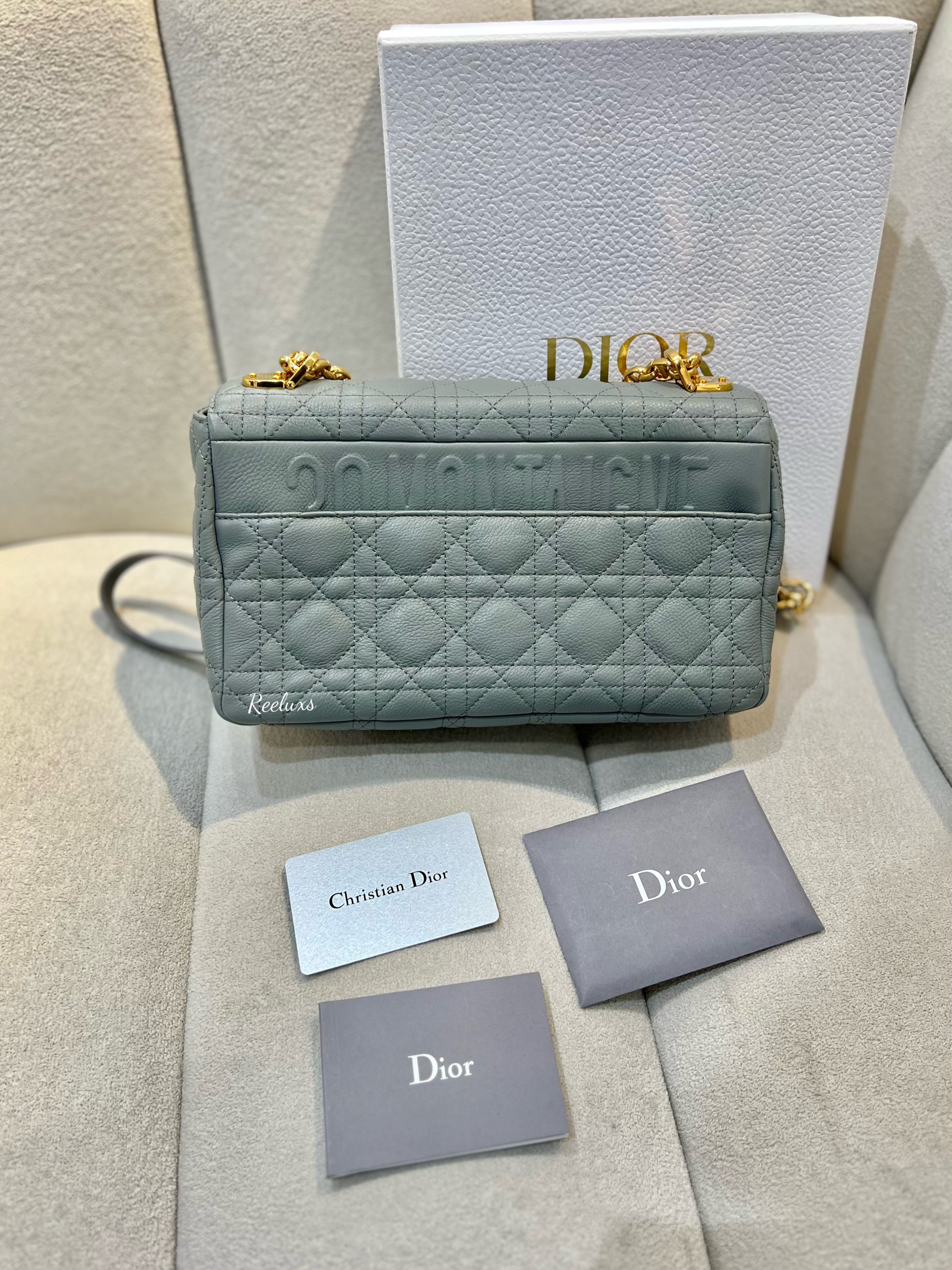 2021 CHRISTIAN DIOR Caro Bag Cannage Quilt Calfskin Gold Hardware Shoulder Bag ( GHW )
