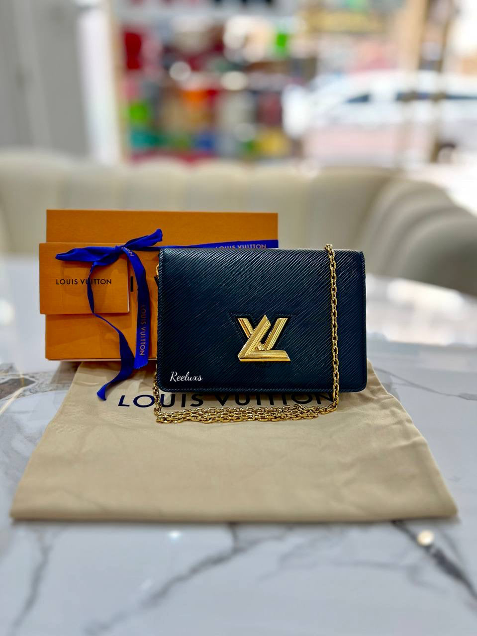 FULL SET LOUIS VUITTON LV Twist Belt Wallet on Chain Epi Leather WOC ( NFC )