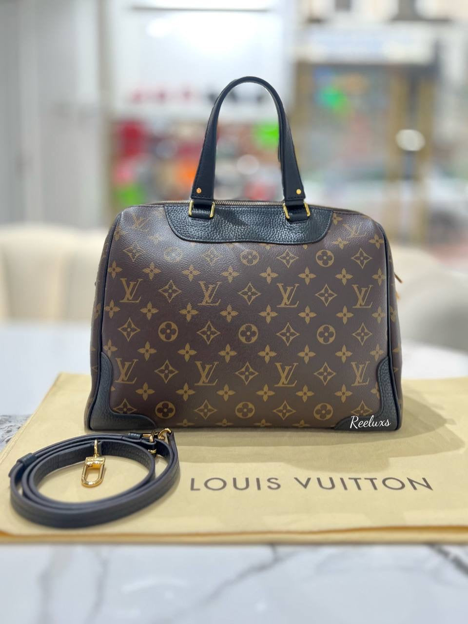 LOUIS VUITTON LV Black Monogram Canvas Retiro NM Bag