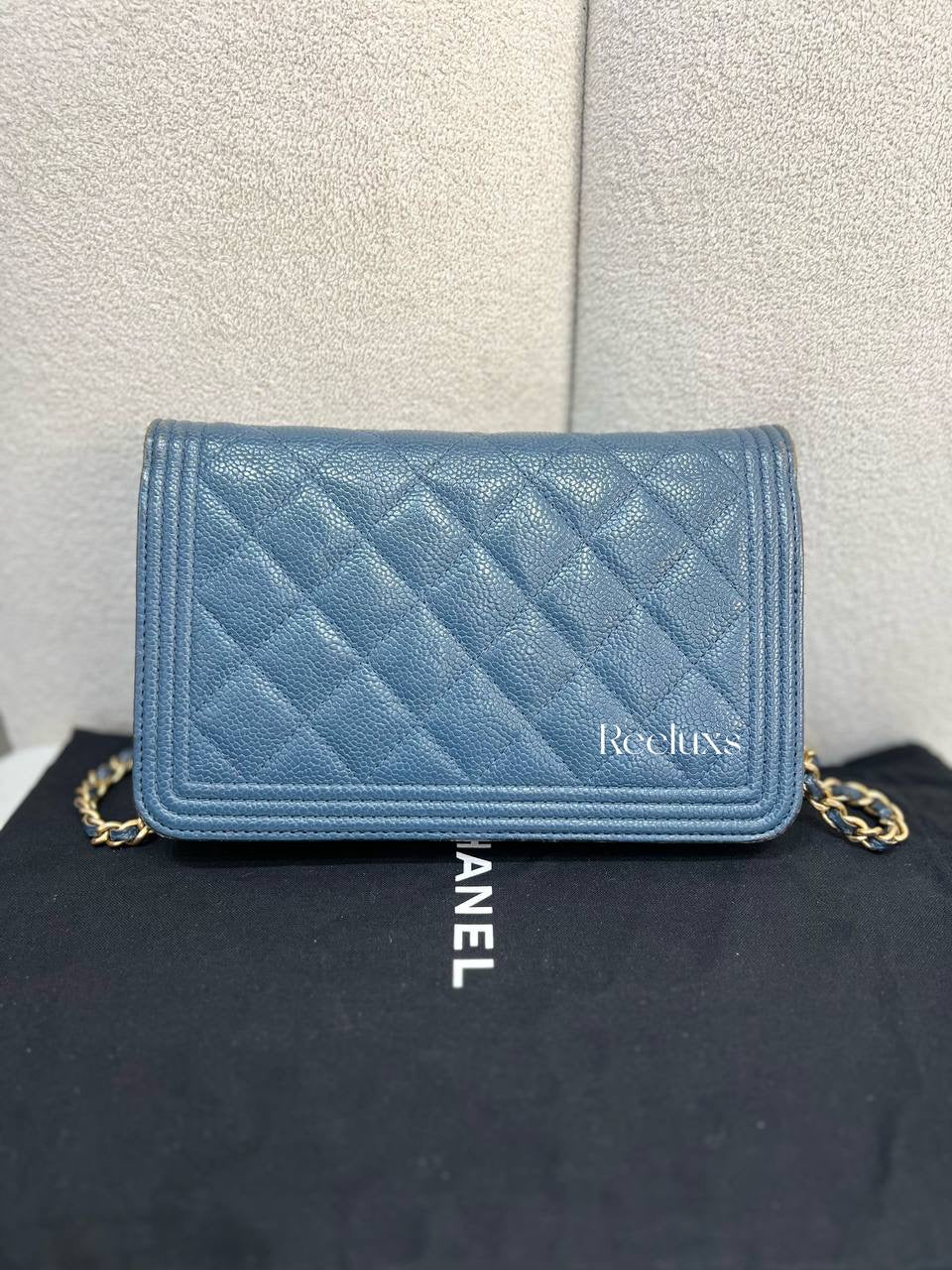 CHANEL Caviar Quilted Boy Wallet On Chain ( WOC )