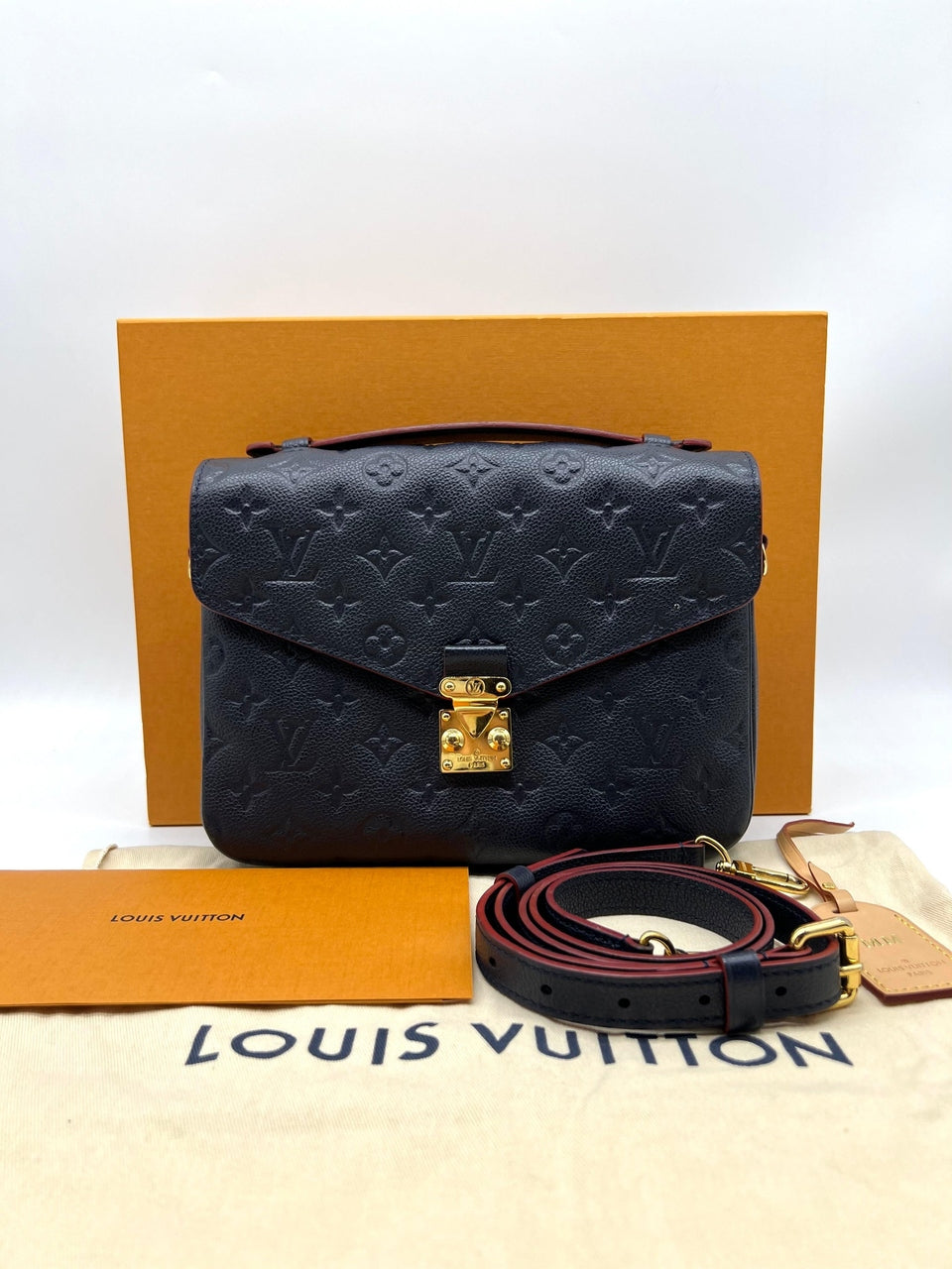 LOUIS VUITTON Monogram Implant Pochette Metis MM Handbag Shoulder Bag Marine Rouge M44071 - Reeluxs