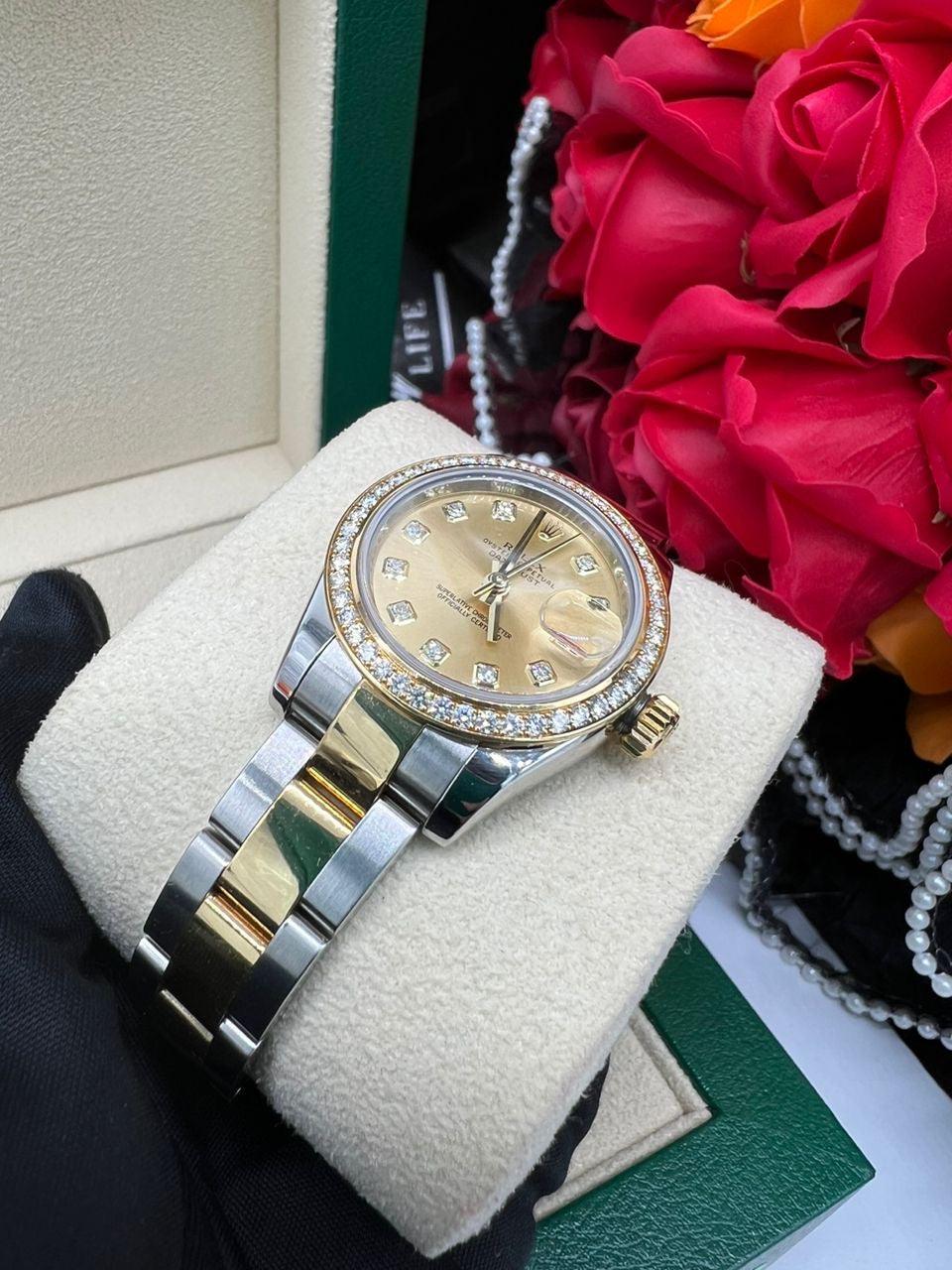 ROLEX Lady-Datejust
26mm Factory Champagne Diamond Dial Original Diamond - Reeluxs