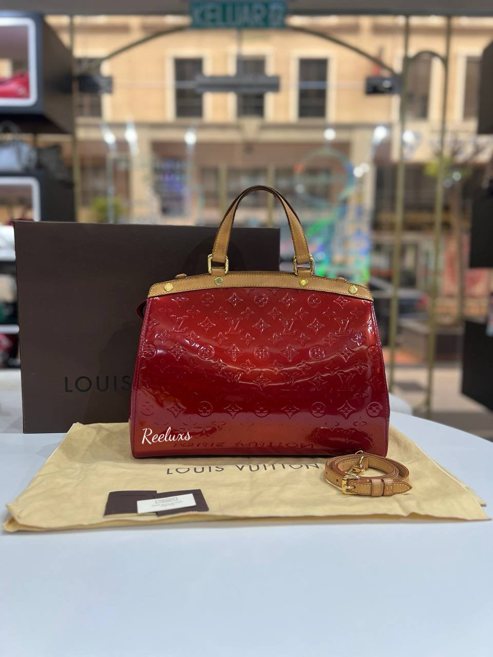 LOUIS VUITTON LV Monogram Vernis Brea MM Satchel Handbag / Shoulder Bag