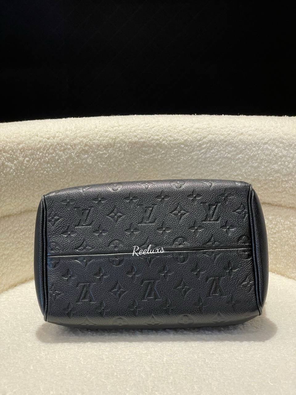 LOUIS VUITTON LV Monogram Black Empreinte Speedy 25 Bandouliere Handbag