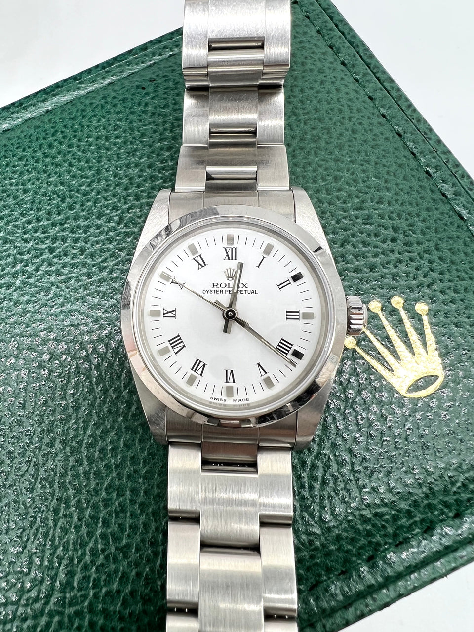 ROLEX Midsize 31mm White Dial Automatic Steel Ladies Watch - Reeluxs