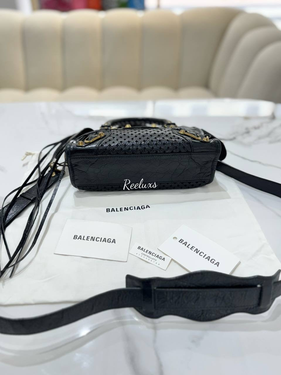BALENCIAGA Classic City Perforated Mini Satchel Bag