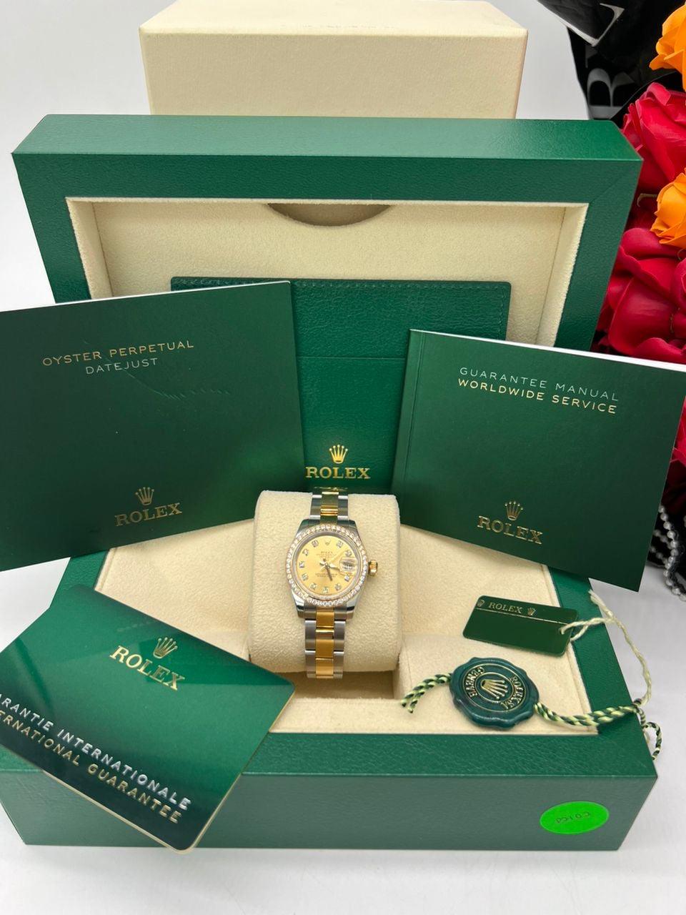 ROLEX Lady-Datejust
26mm Factory Champagne Diamond Dial Original Diamond - Reeluxs