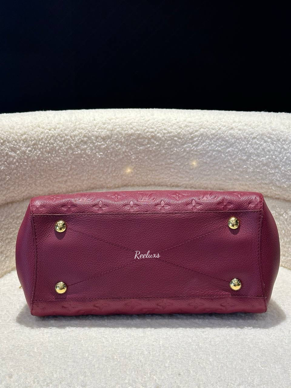 LOUIS VUITTON LV Monogram Montaigne MM Leather Hand Bag / Shoulder Bag