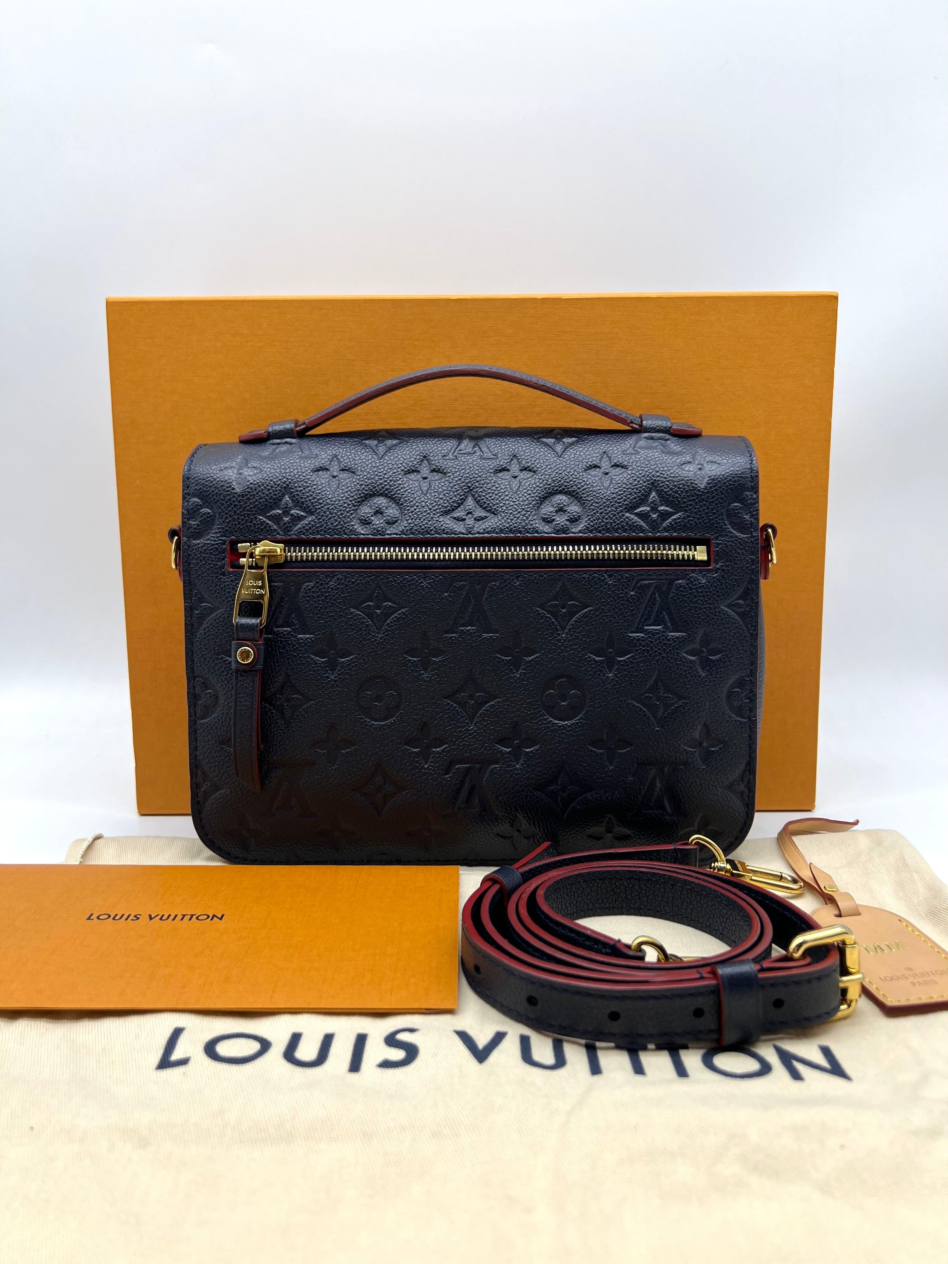 LOUIS VUITTON Monogram Implant Pochette Metis MM Handbag Shoulder Bag Marine Rouge M44071 - Reeluxs