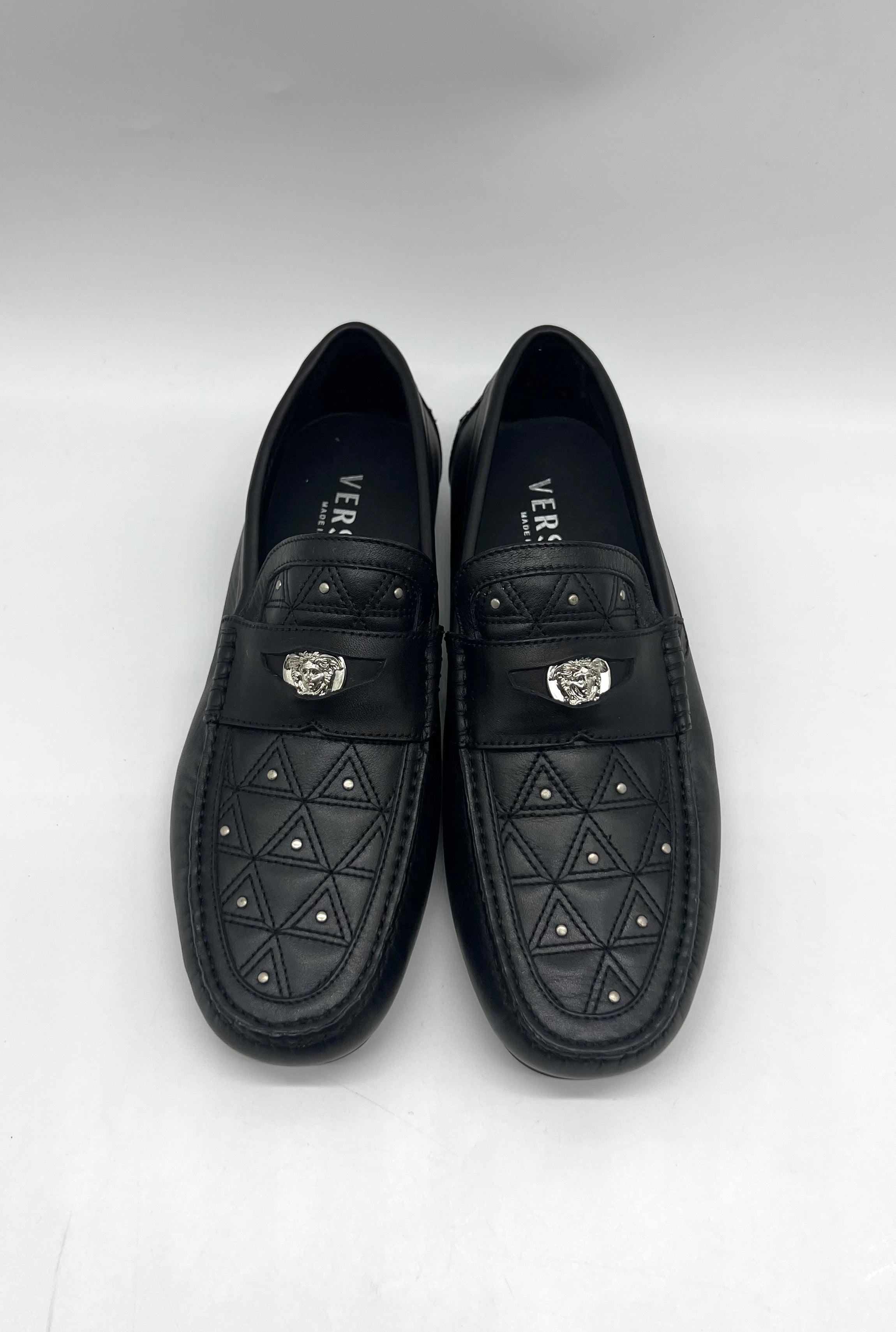 Versace Men's Leather Loafers Size 40 - Reeluxs