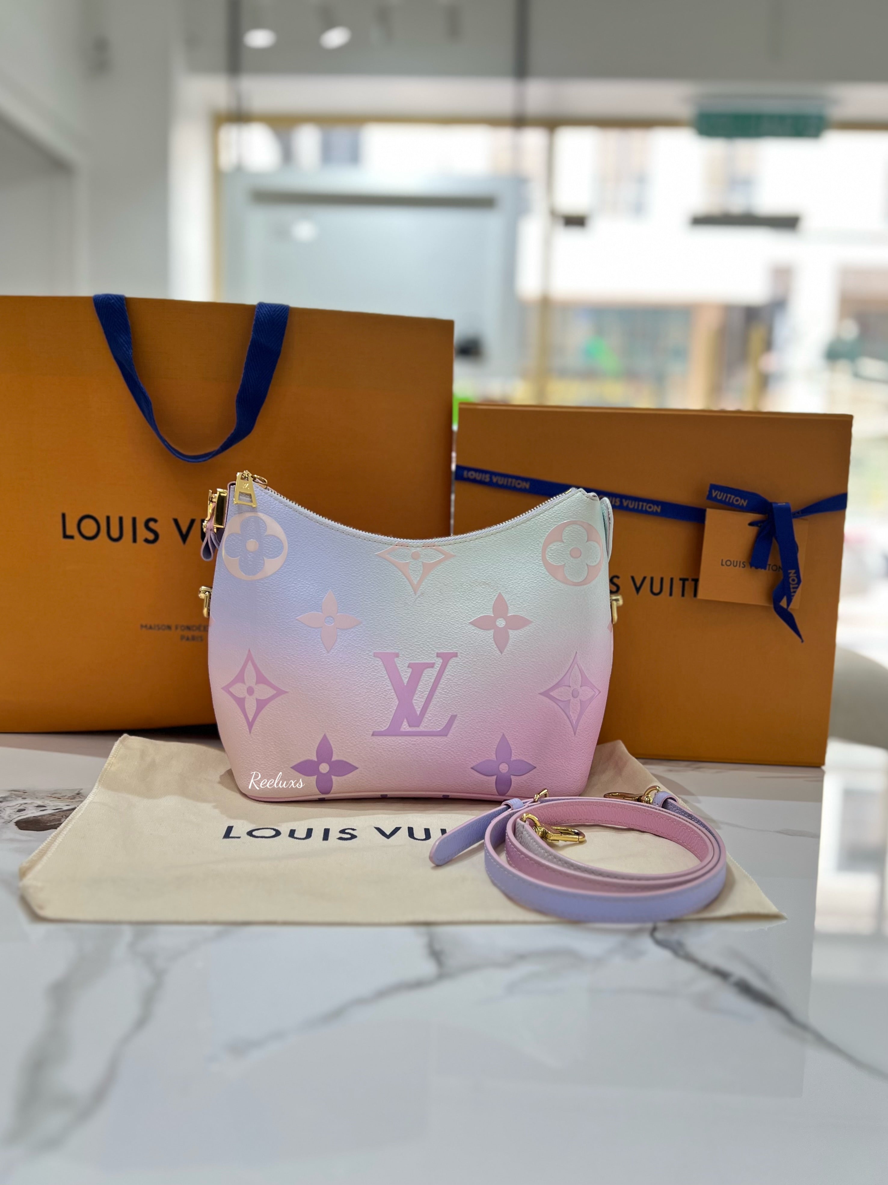 FULL SET 2022 LOUIS VUITTON LV Monogram Giant Spring In The City Marshmallow Hobo PM Sunrise Pastel Handbag / Shoulder Bag ( 2 - Way )