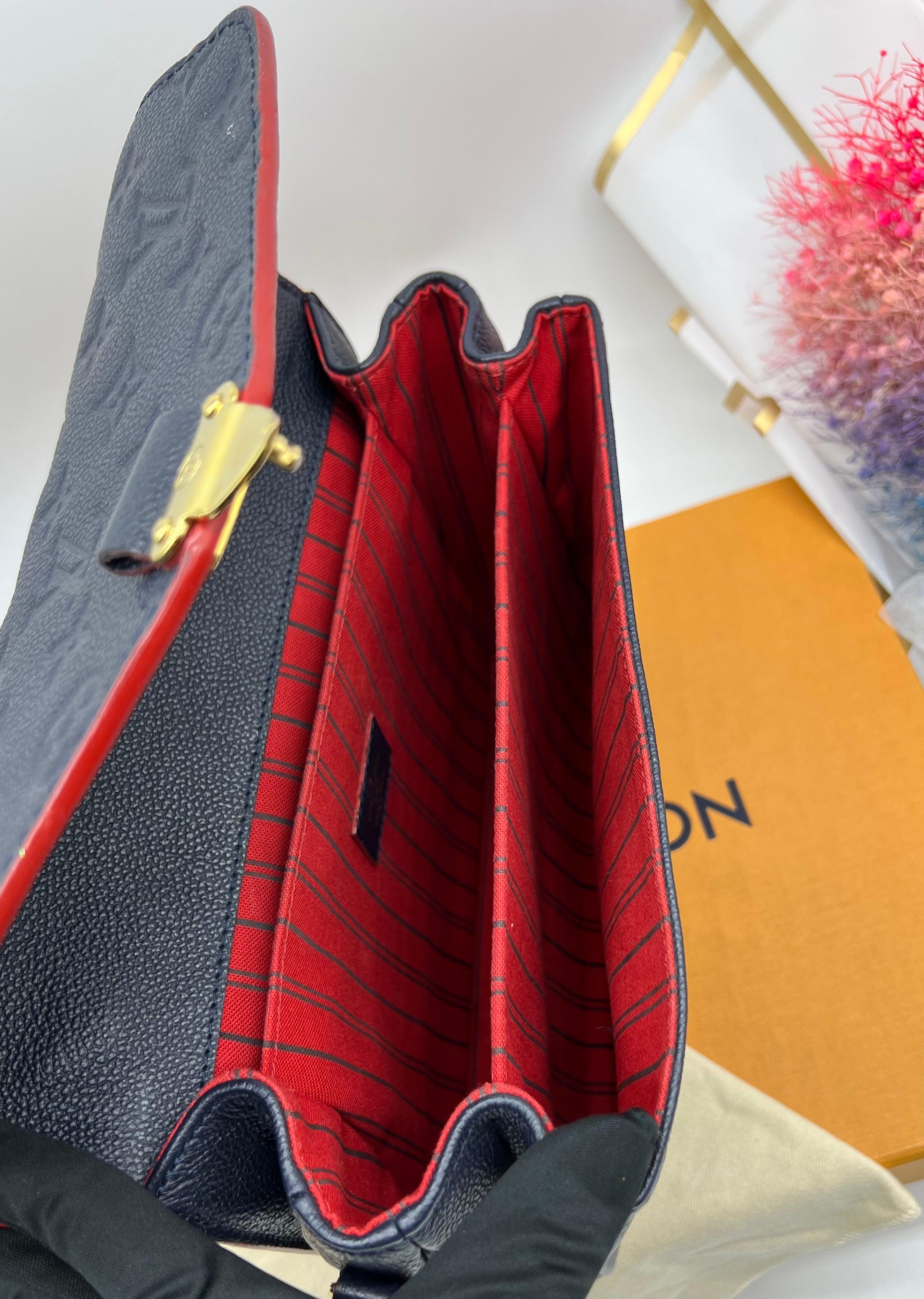 LOUIS VUITTON Monogram Implant Pochette Metis MM Handbag Shoulder Bag Marine Rouge M44071 - Reeluxs