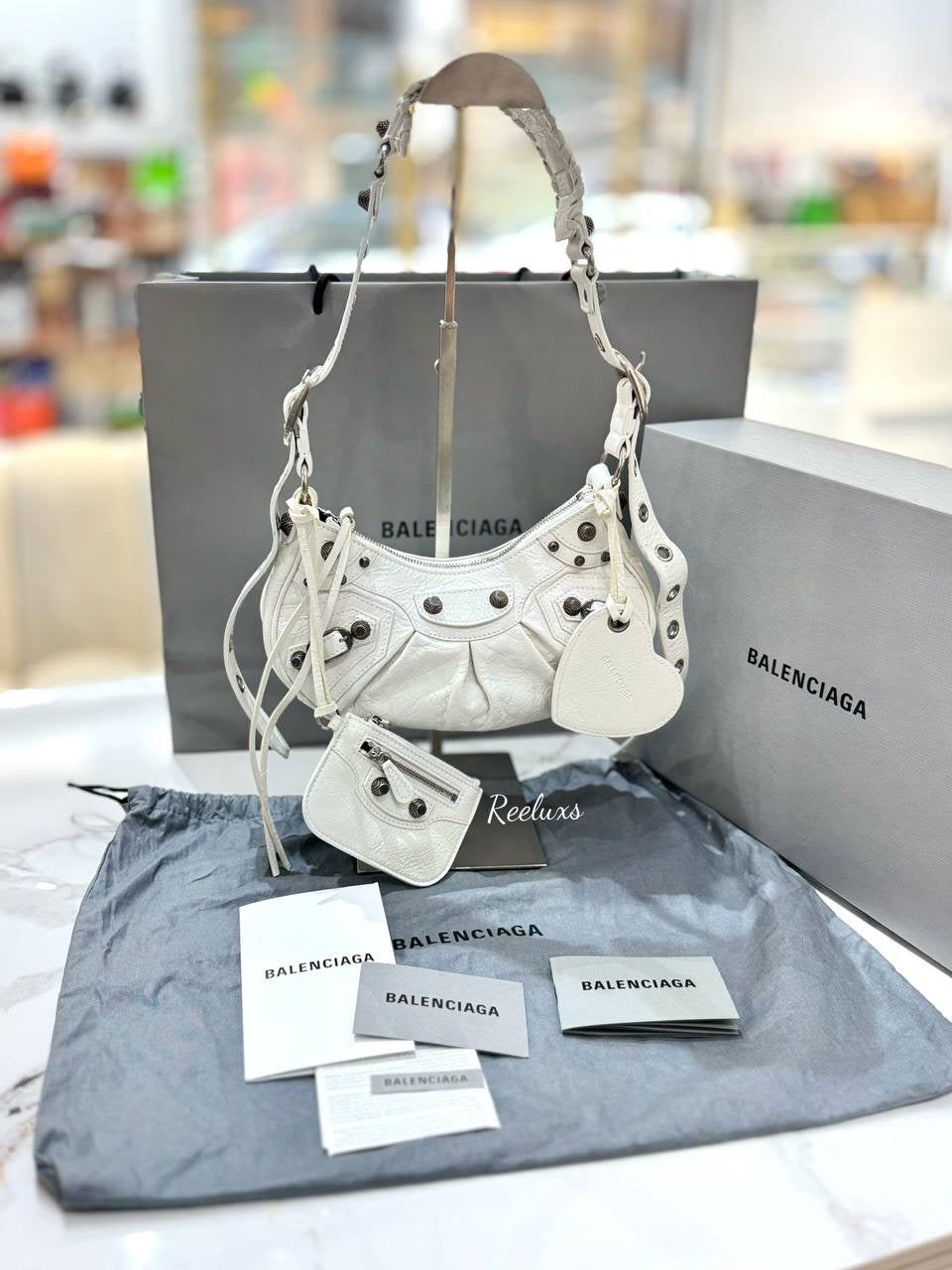 BALENCIAGA Le Cagole White Women's Shoulder Bag