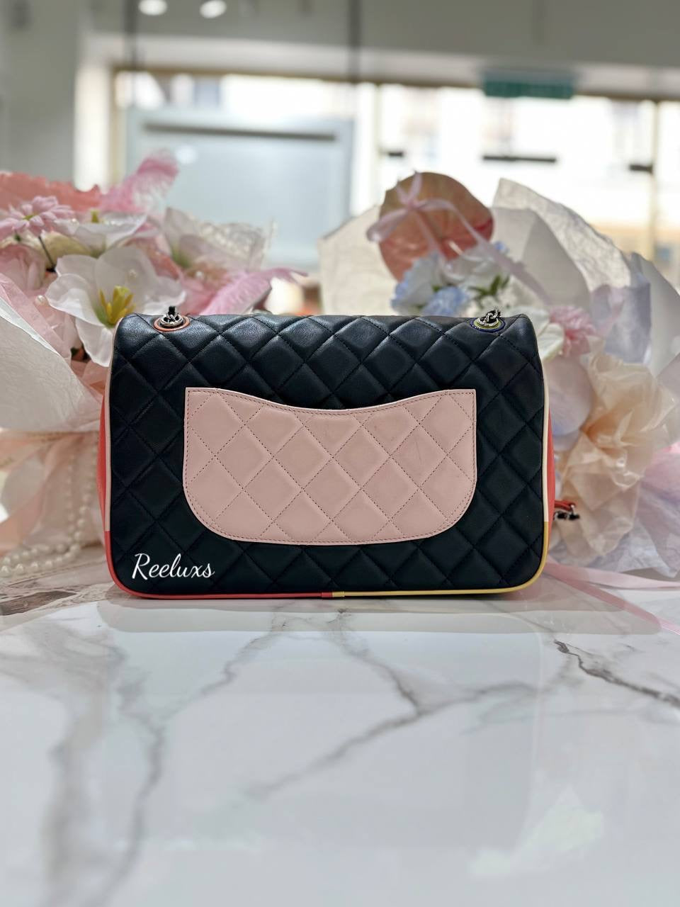 FULL SET CHANEL Quilted Lambskin Jumbo Cuba Multi-Color Flap Bag