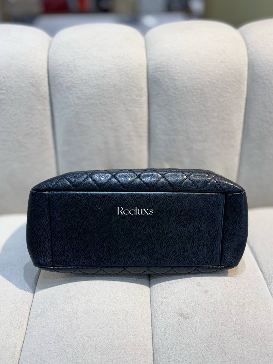 CHANEL Black Caviar Quilted Leather Grand Shopping Tote GST Handbag GHW
