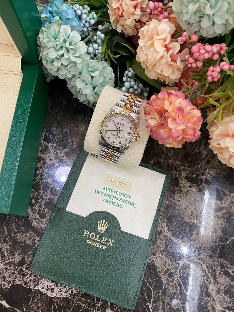 Rolex Lady-datejust 18k Yellow Gold Jubilee Dial Ref 68273 31mm Automatic Watch -full Set- - Reeluxs