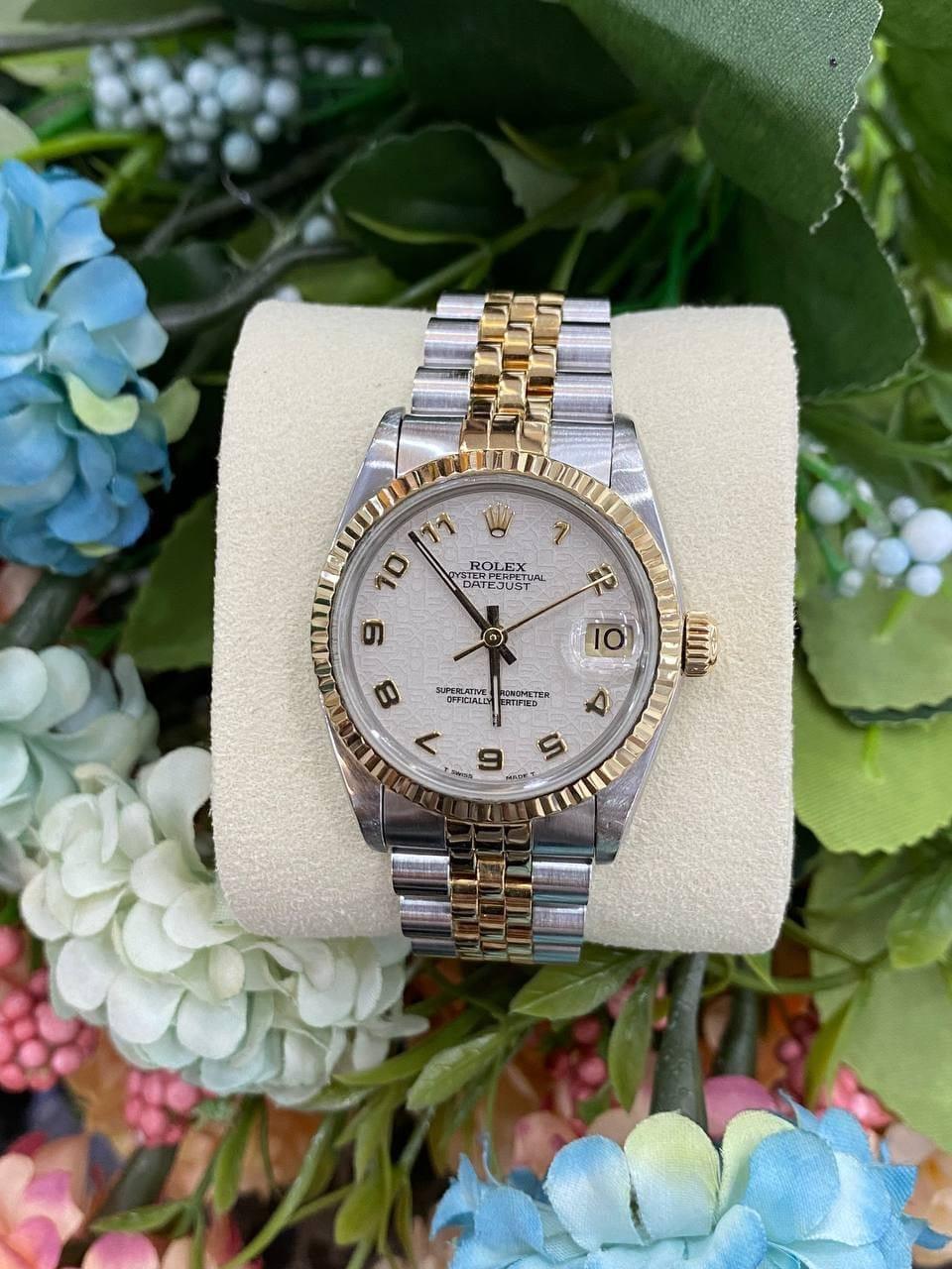 Rolex Lady-datejust 18k Yellow Gold Jubilee Dial Ref 68273 31mm Automatic Watch -full Set- - Reeluxs