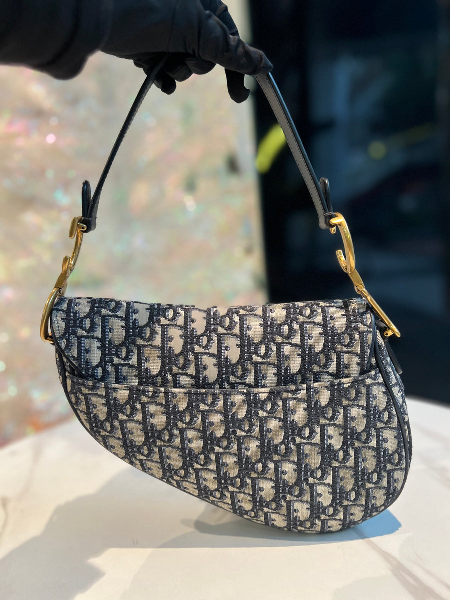 Christian Dior Saddle Dior Oblique Jacquard Bag Blue – Reeluxs Luxury