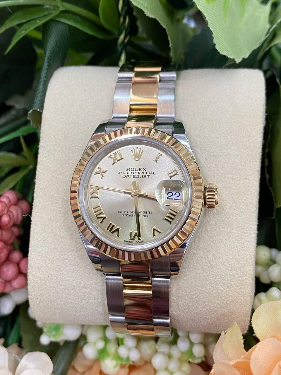 Rolex Datejust Champagne Roman Dial Ladies Watch Ref: 279173 -full Set- - Reeluxs