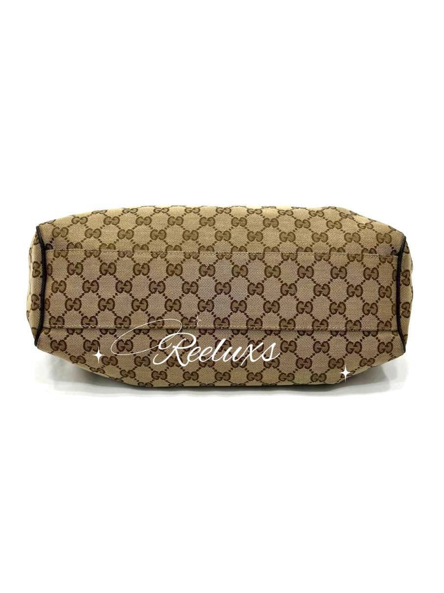 GUCCI Sukey GG Brown Canvas Tote Shoulder Bag
