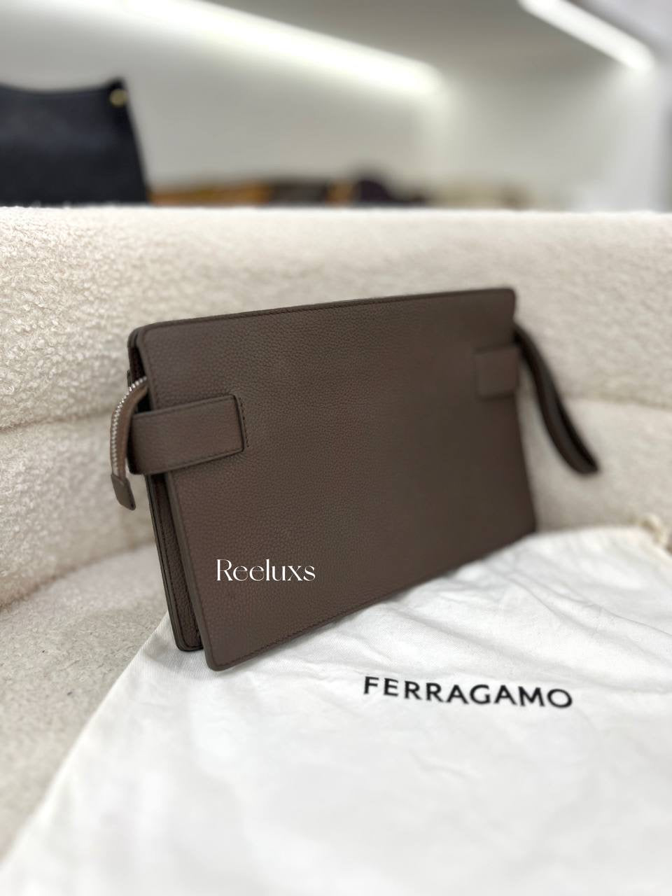 FERRAGAMO Hug Leather Clutch