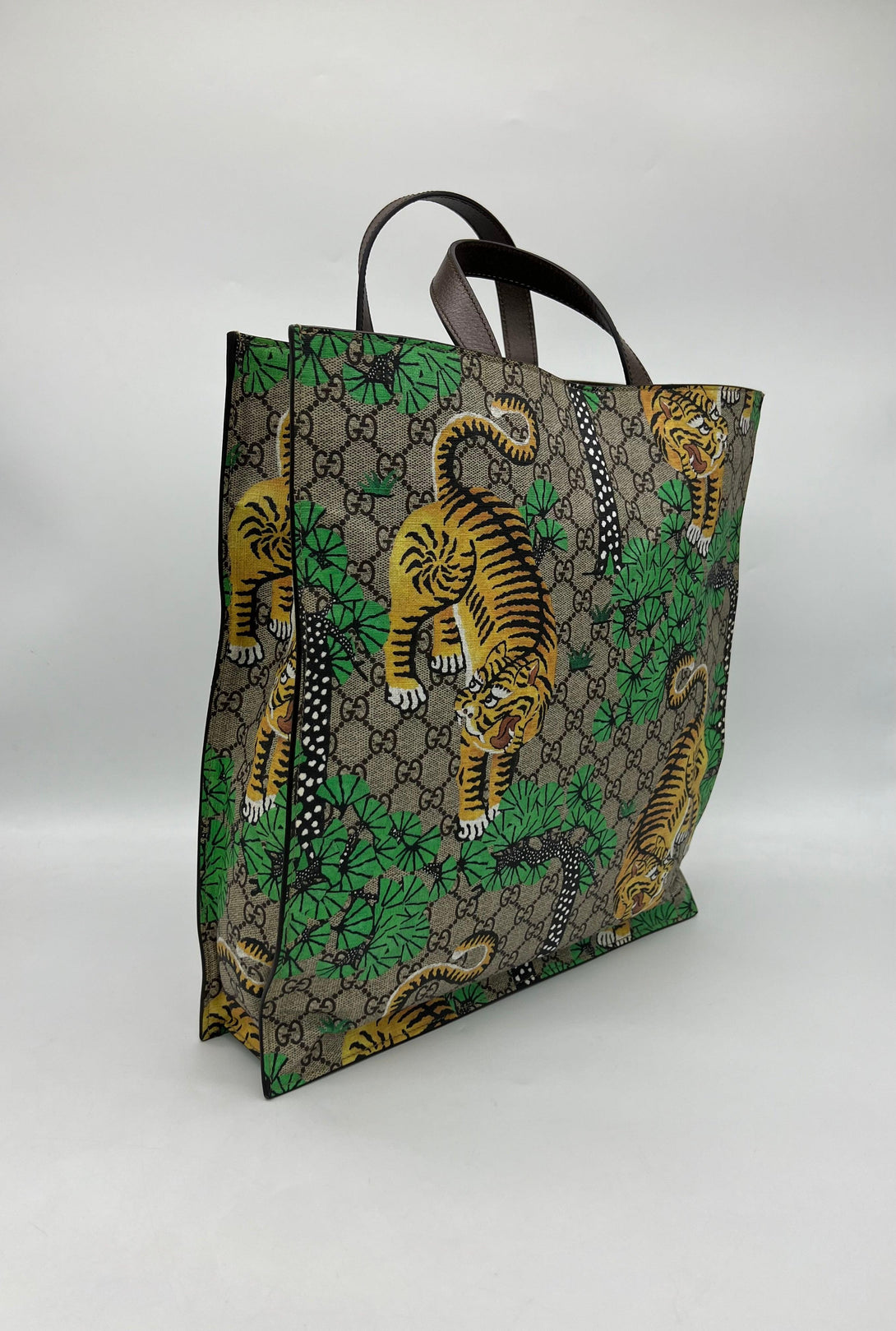 GUCCI GG Supreme Bengal Tiger Vertical Tote - Reeluxs 