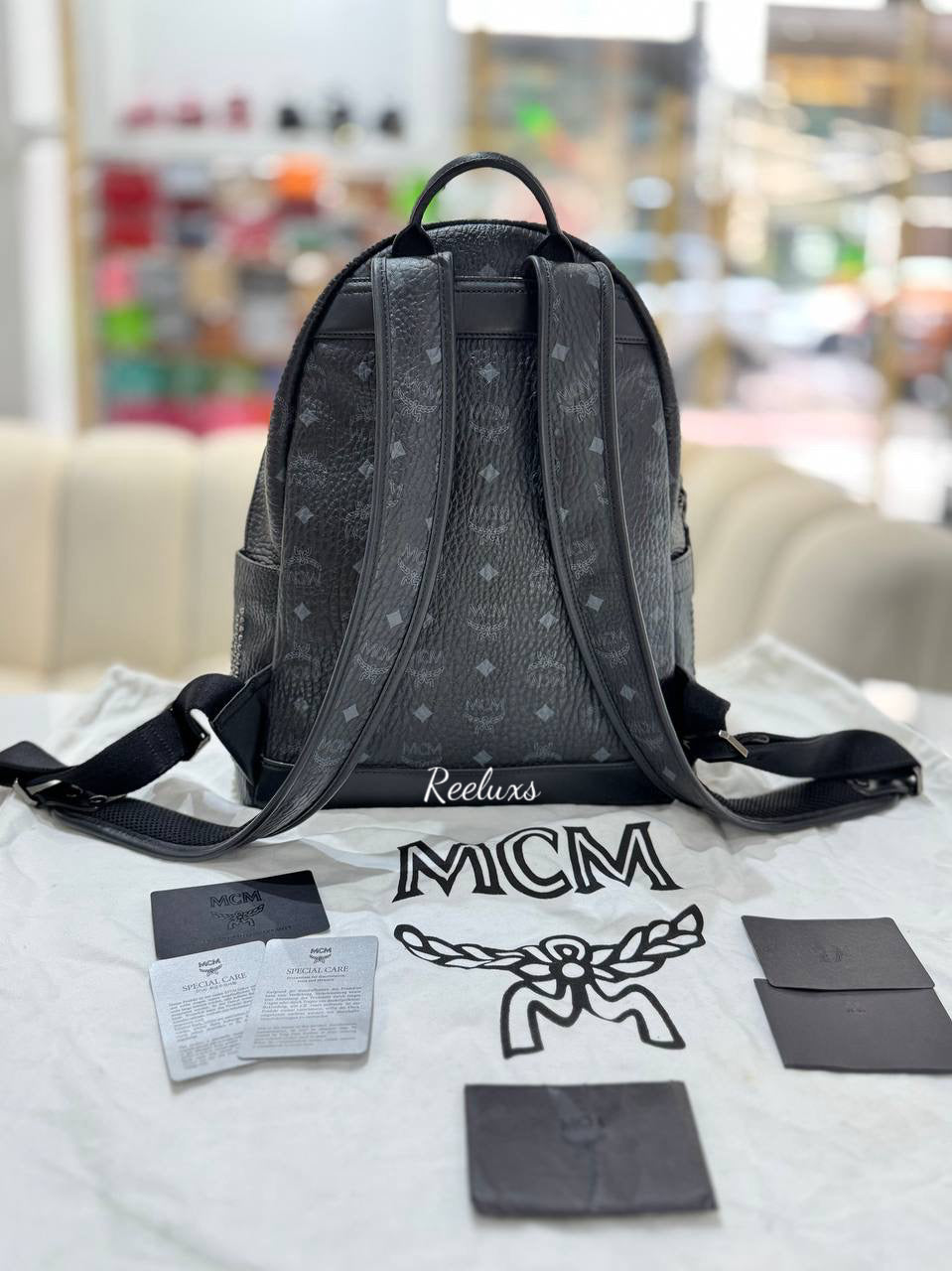 MCM Stark Studded Black Backpack Bag