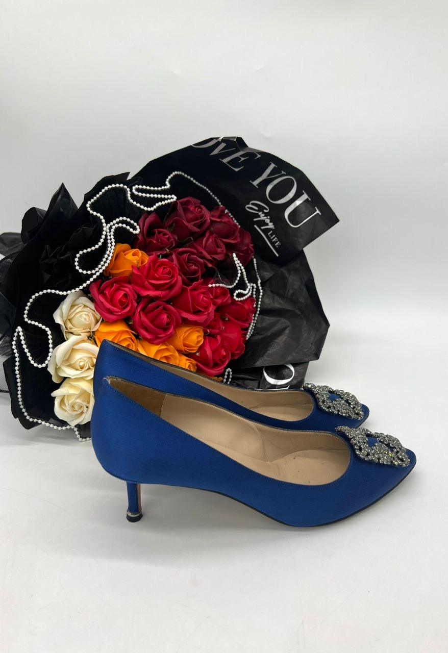 MANOLO BLAHNIK&nbsp; Satin Heels In Blue Women’s Fashion - Reeluxs 